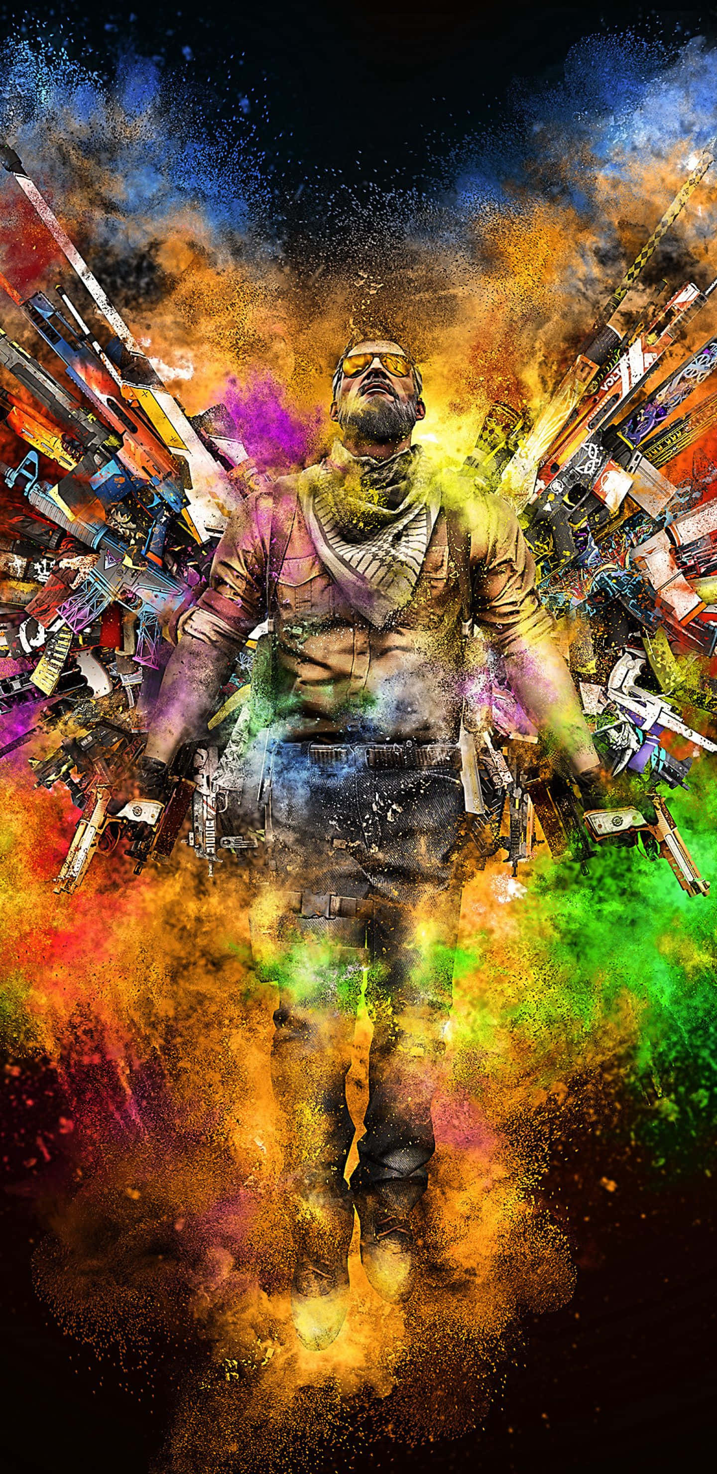 Android Counter-strike Global Offensive Terroris Met Geweervlerke Agtergrond Muurpapier