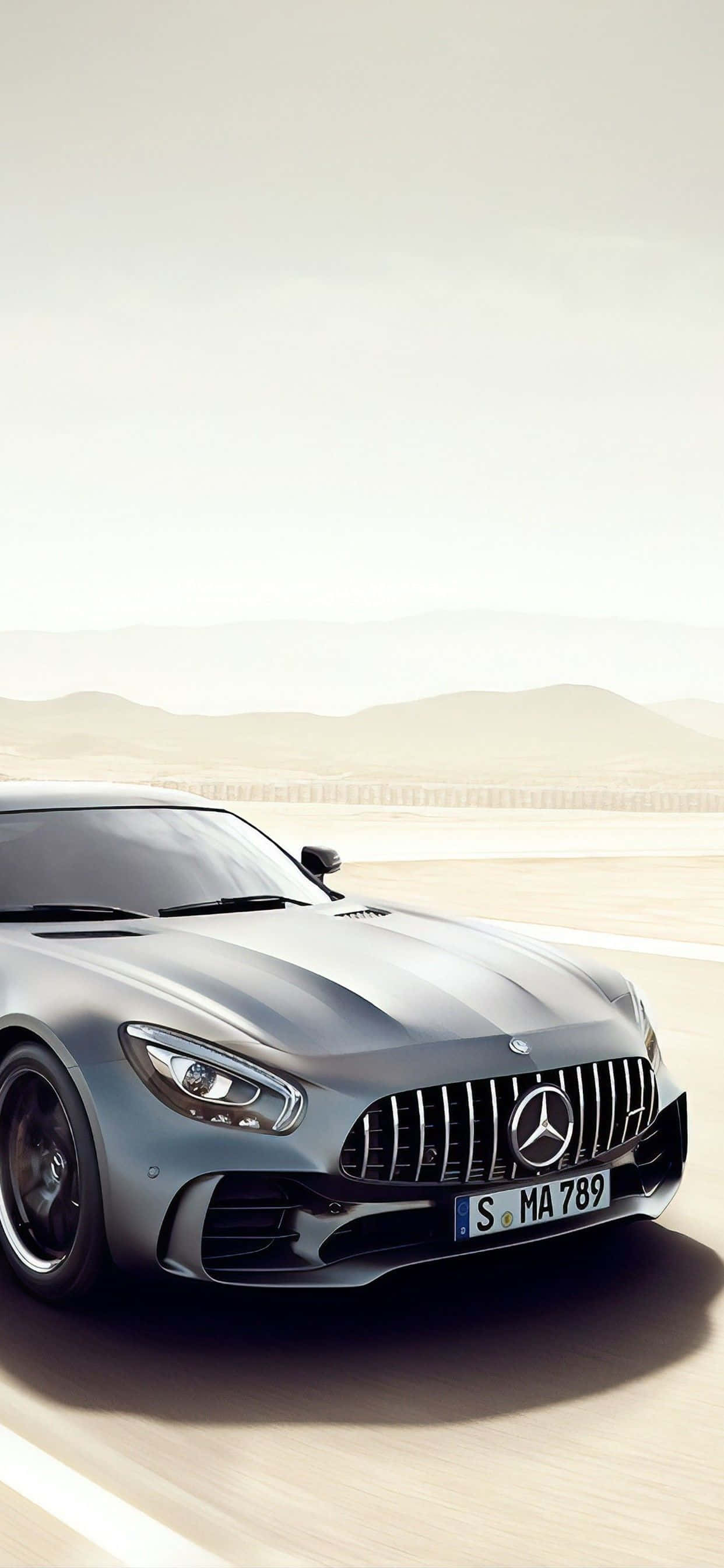 Android Grys Amg Gt-bergsilhoeët-agtergrond Muurpapier