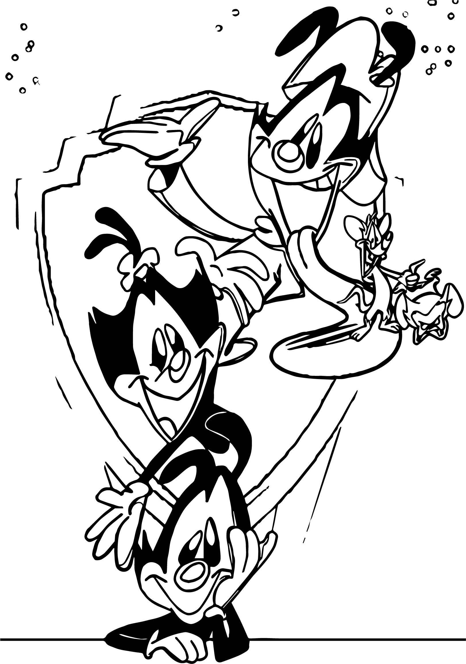 Animaniacs' Warner Siblings Sketch Art Muurpapier