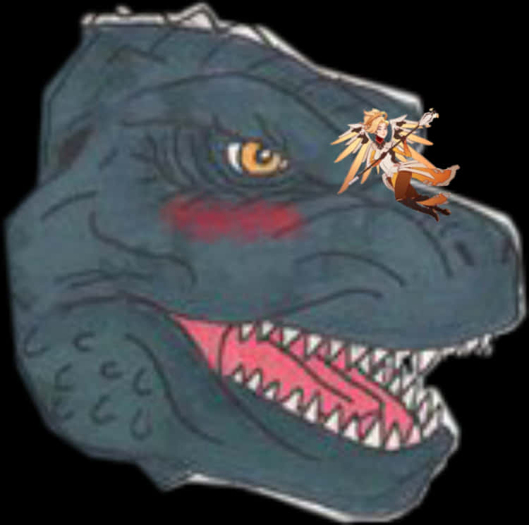 Animasie Godzilla en Karakter Oorkruising Muurpapier
