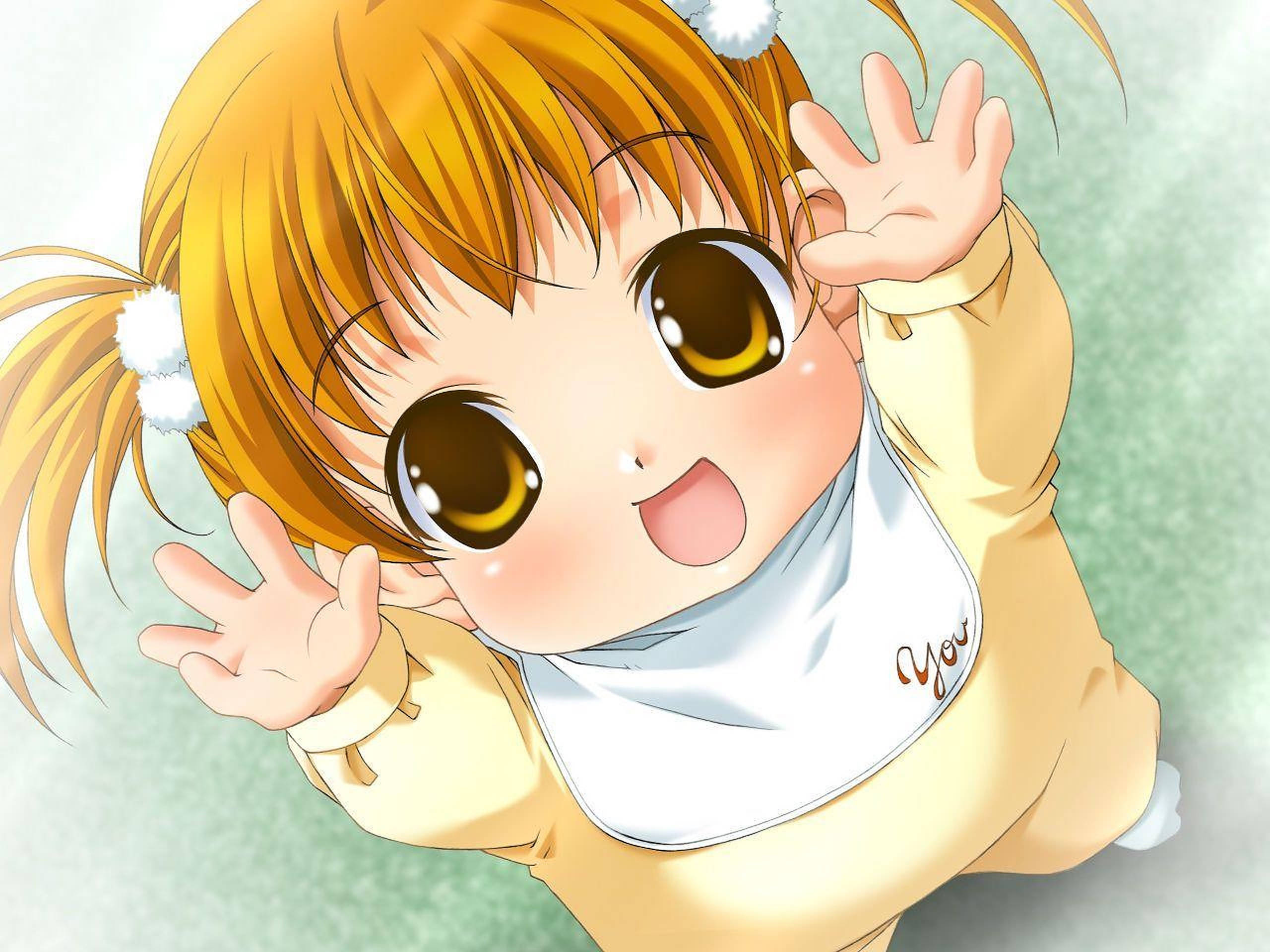 Anime Baba in 'n Oorpak Muurpapier