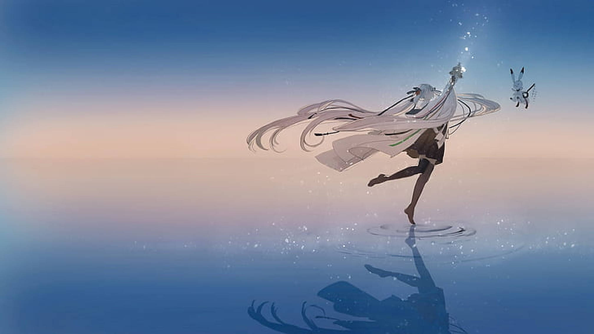 Anime Dans Kalm Oseaan Muurpapier
