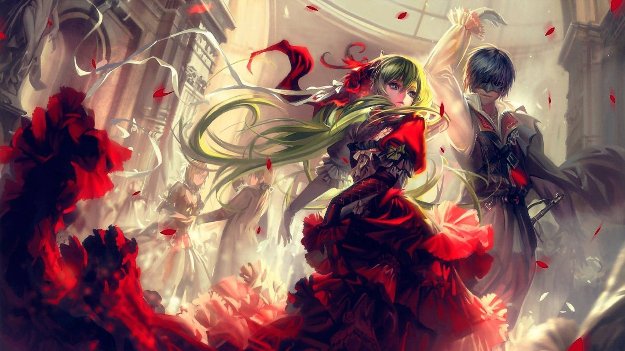 Anime Dansmaskerade Muurpapier