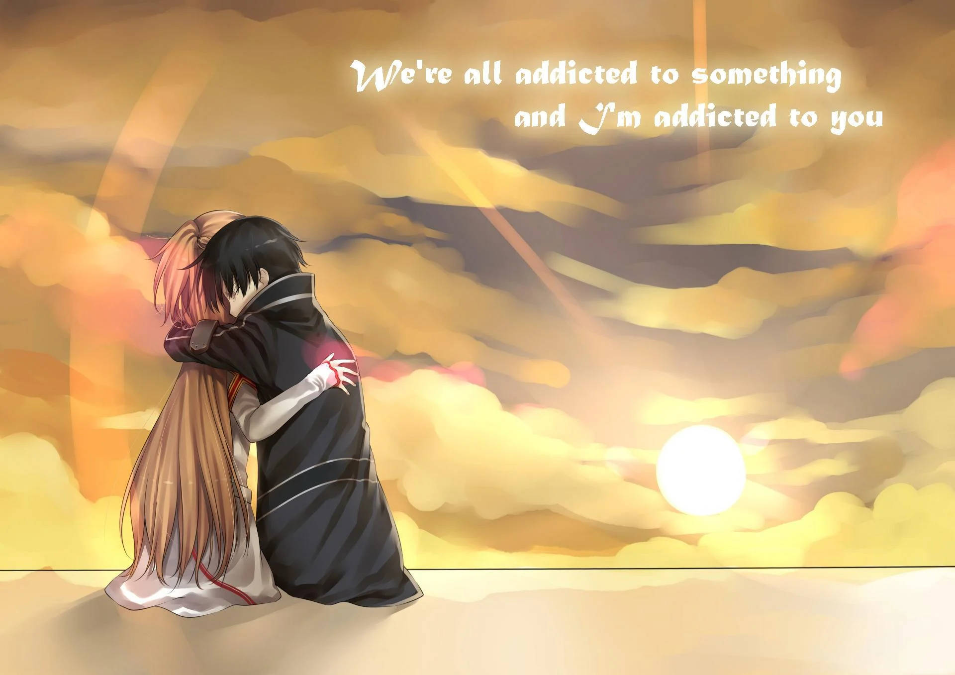 Anime Drukkie Aanhaling Muurpapier