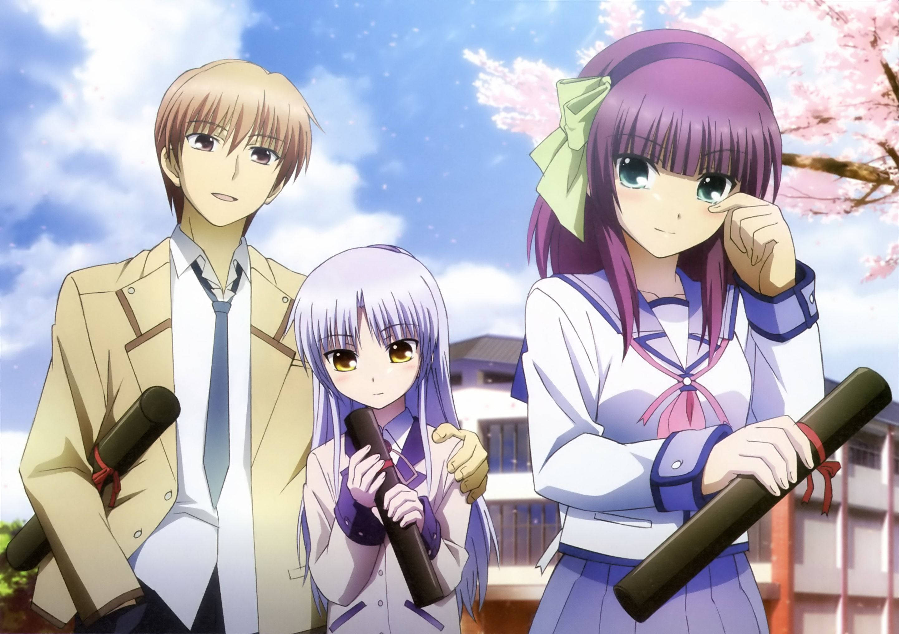 Anime-egpaar Angel Beats Muurpapier