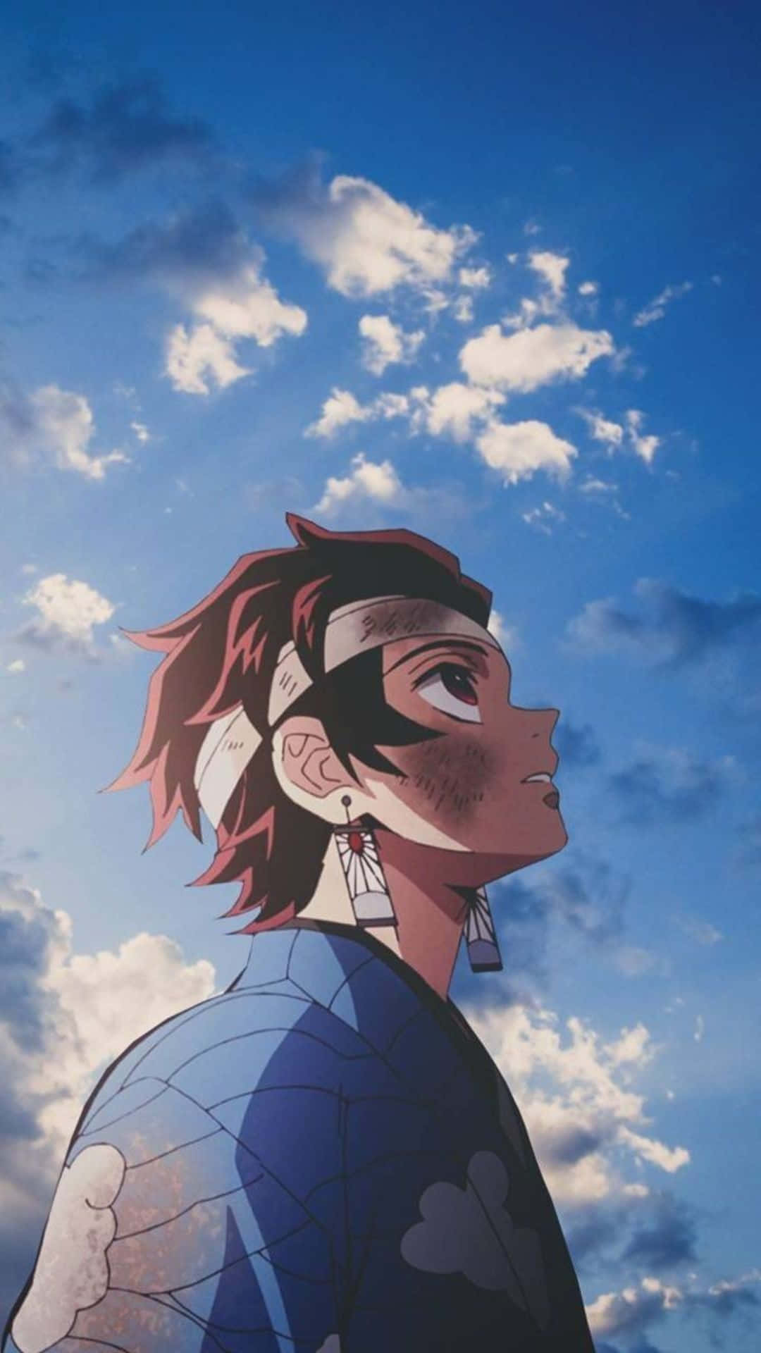 Anime-estetiese profielfoto van Tanjiro Muurpapier