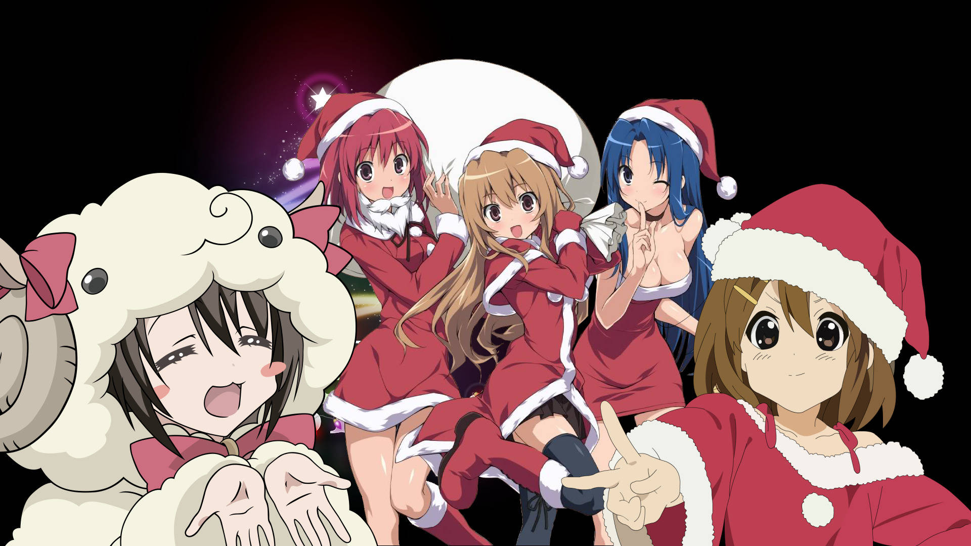 Anime Girl Kersfees Toradora Karakters Muurpapier