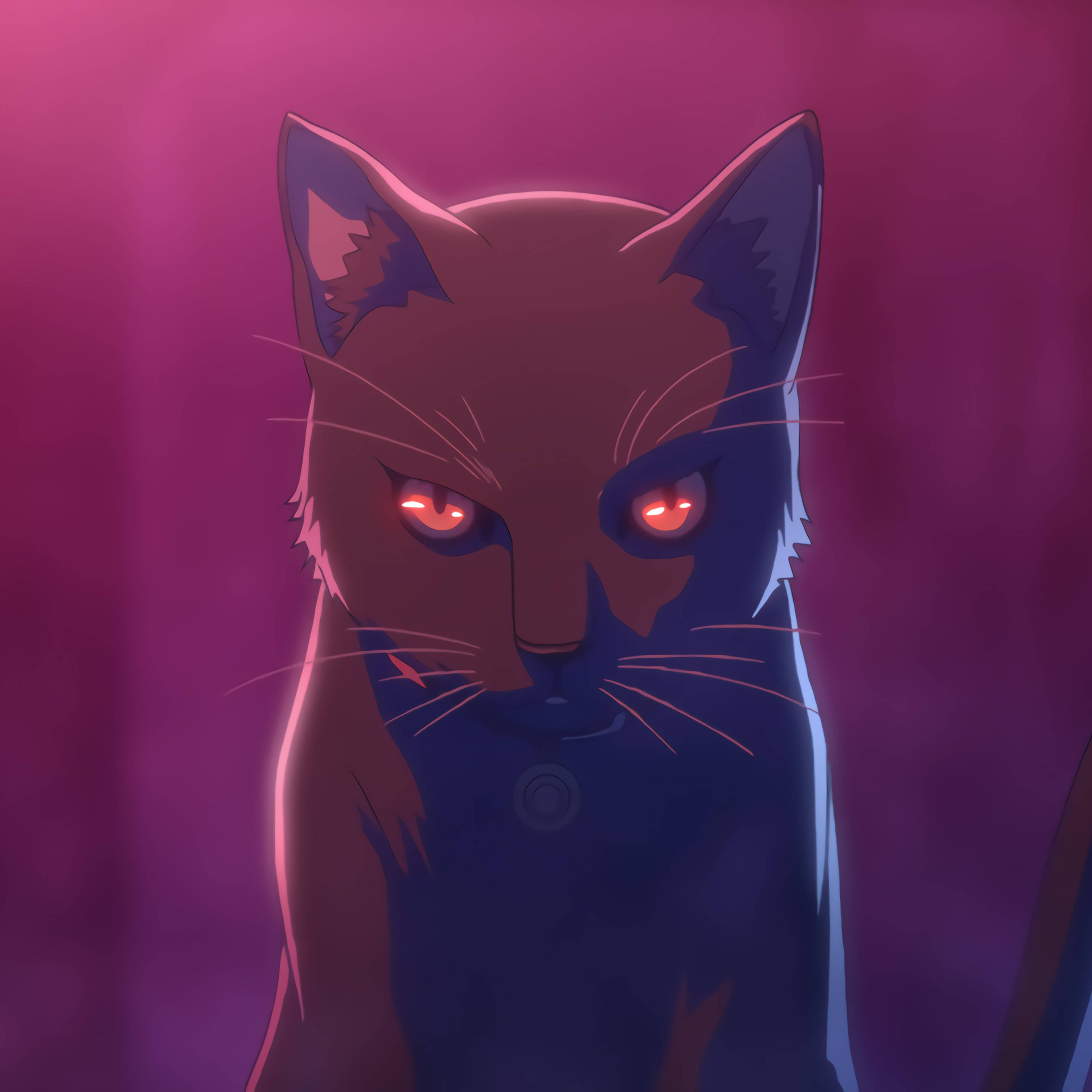 Anime iPad Swart Kat Akudama Drive Muurpapier