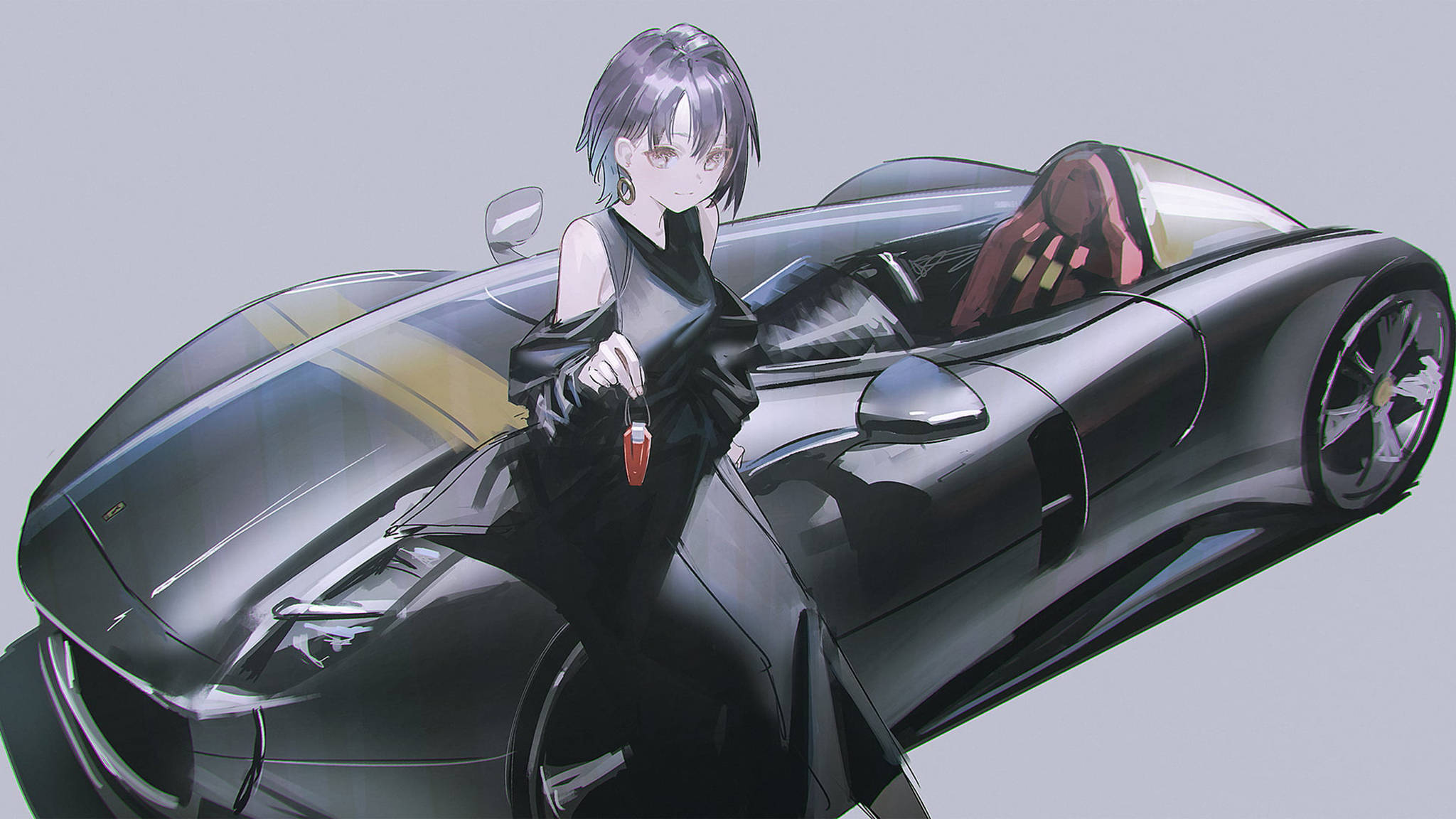 Anime Kar Ferrari Monza Muurpapier