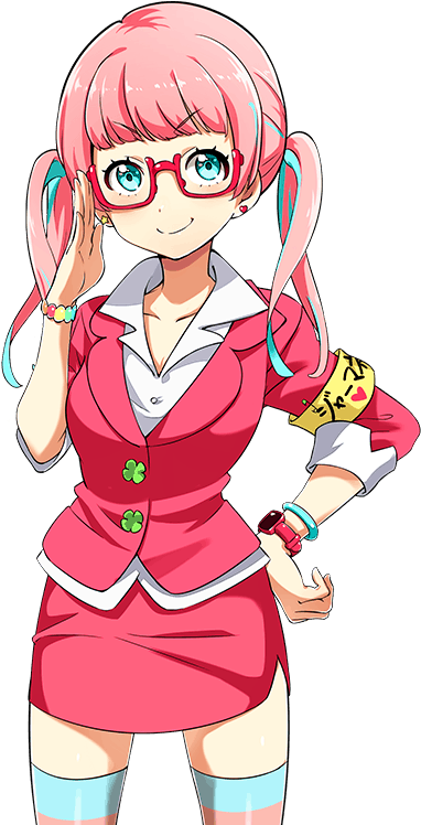 Anime Karakter Pienk Hare Bril Muurpapier