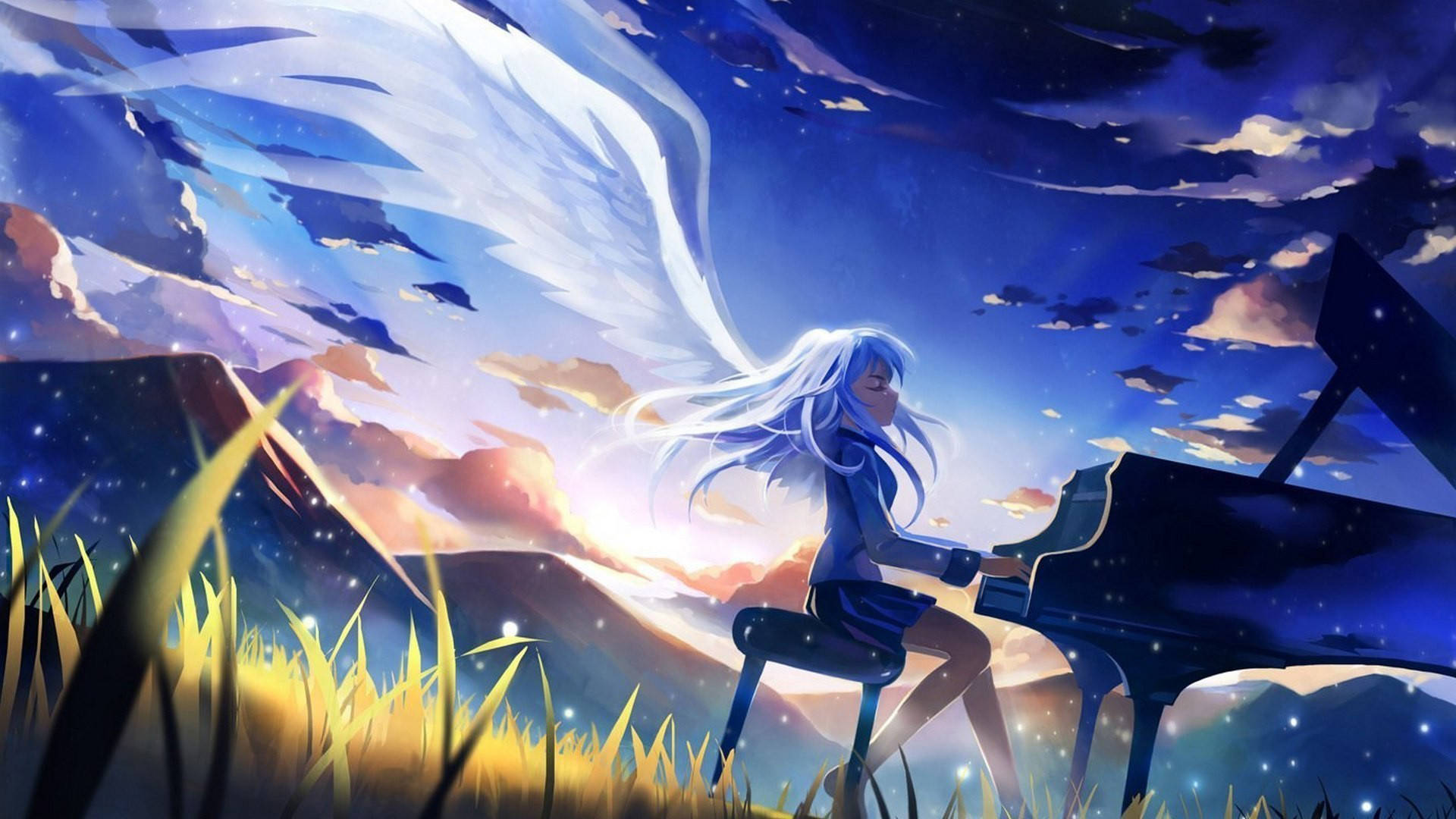Anime Karakters Angel Beats! Muurpapier