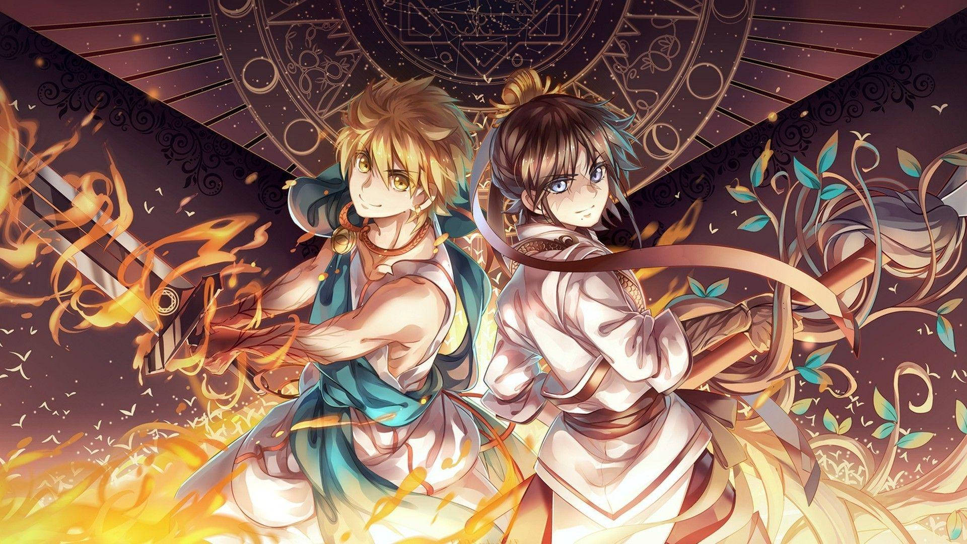 Anime Karakters Magi Muurpapier
