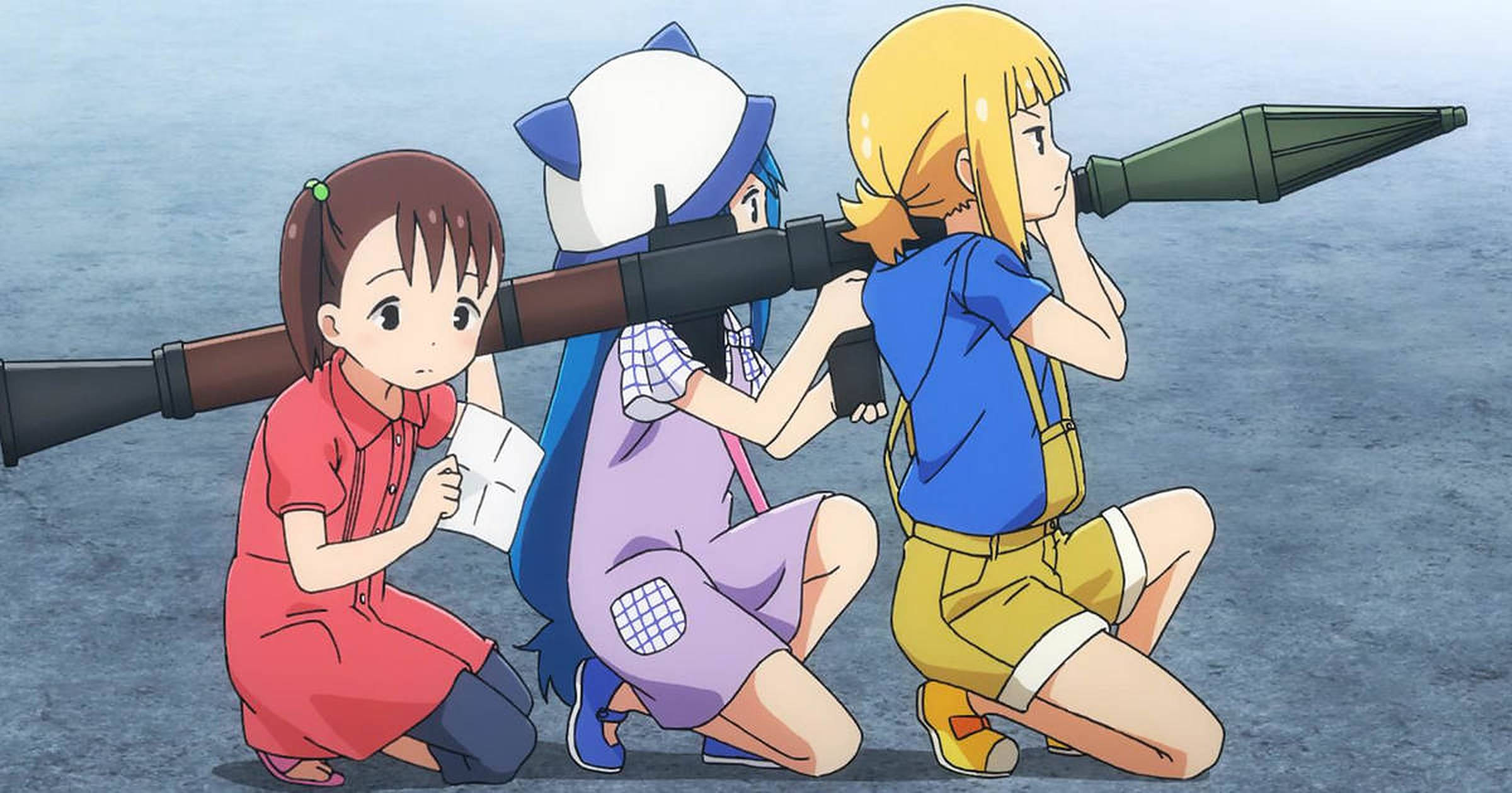 Anime-kinders met Vuurpylkanon Muurpapier