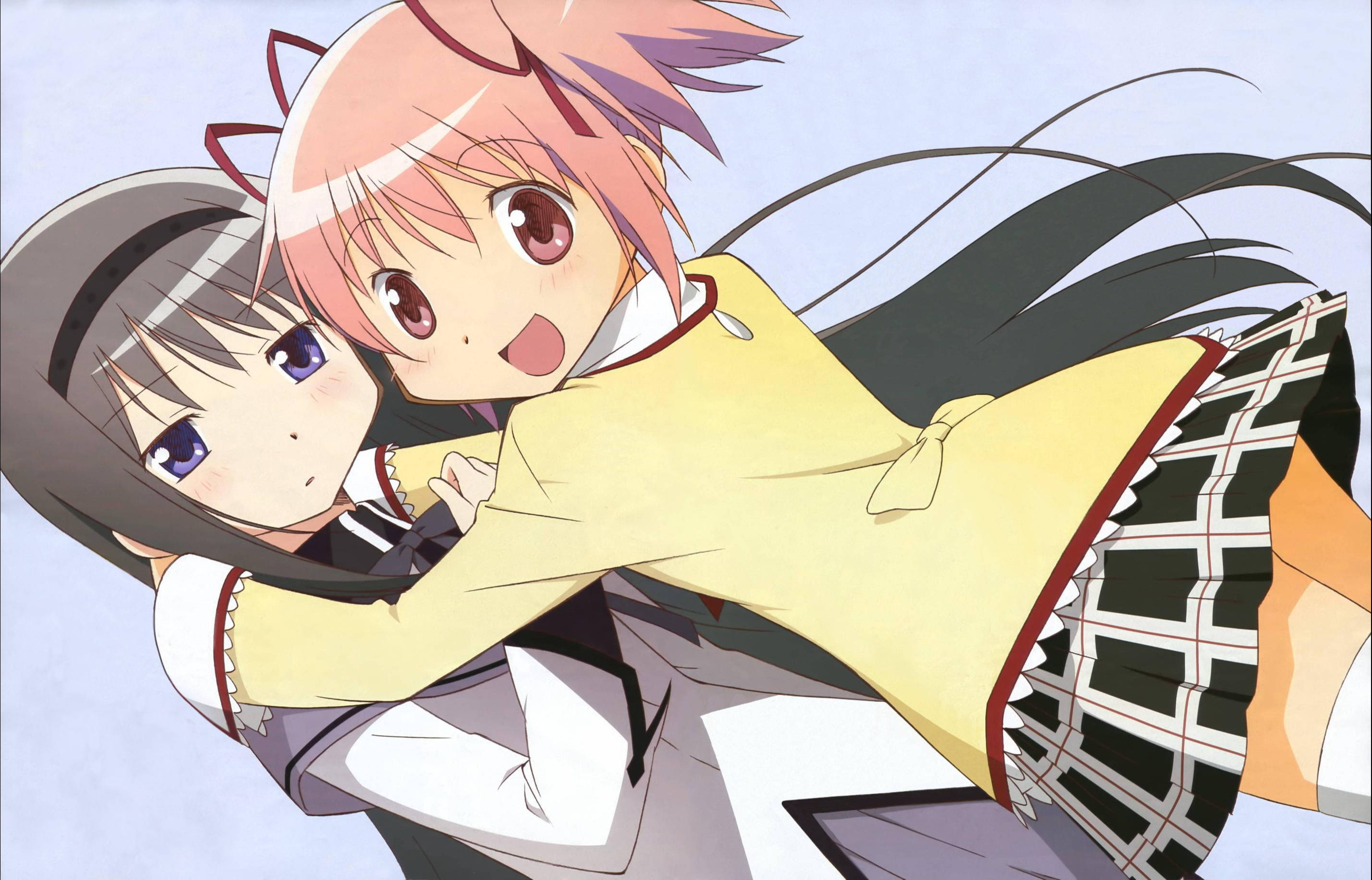 Anime Lesbian Akemi en Kaname Muurpapier