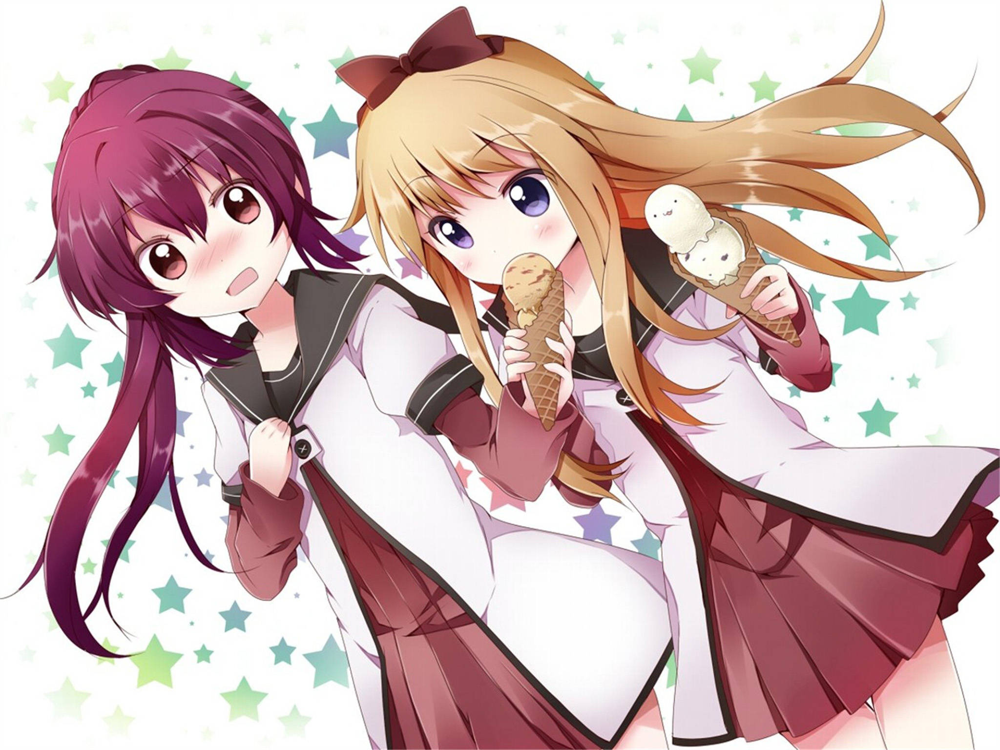 Anime Lesbiër Ayano en Kyoko Muurpapier