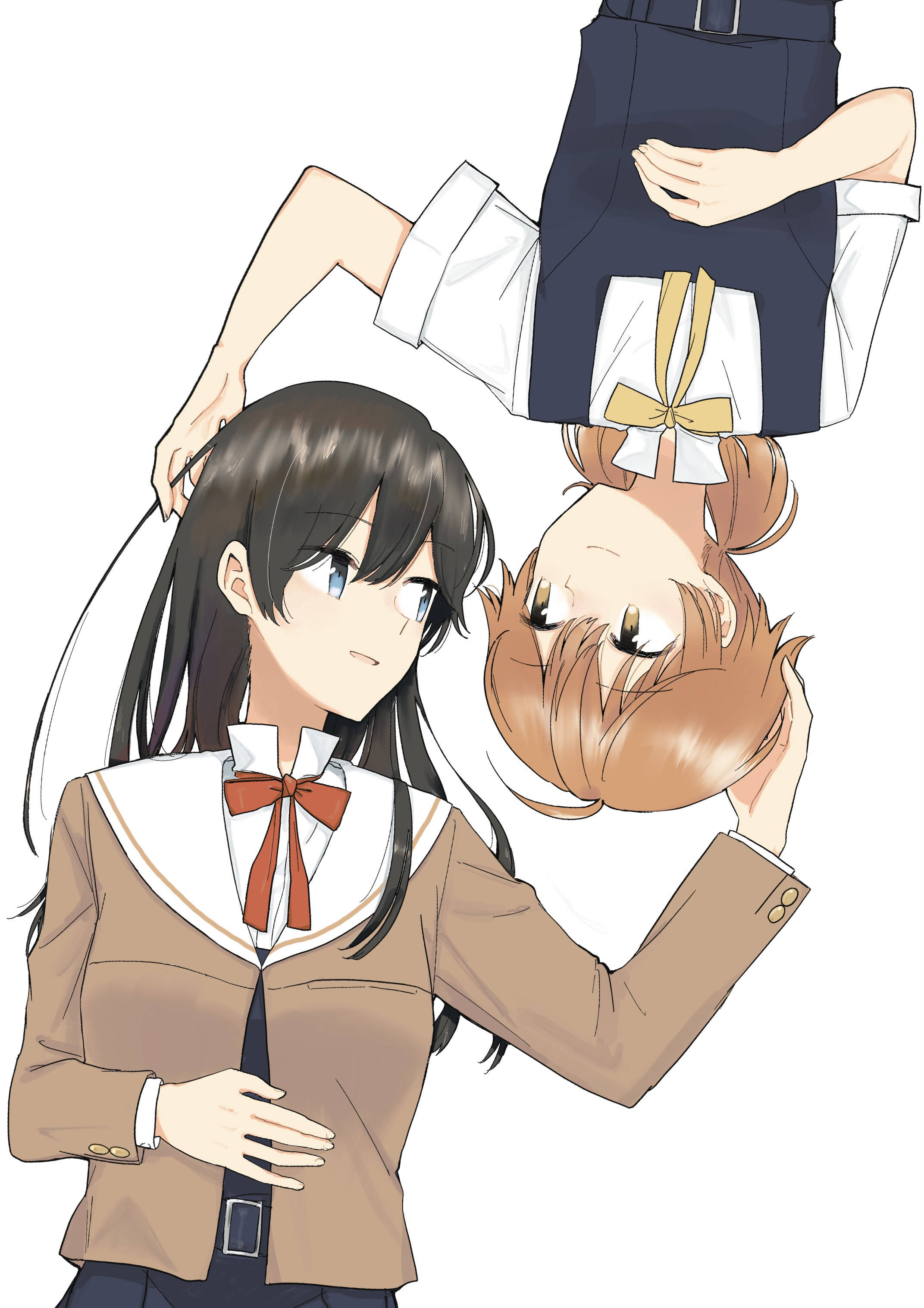 Anime Lesbiërs Soet Staring Muurpapier