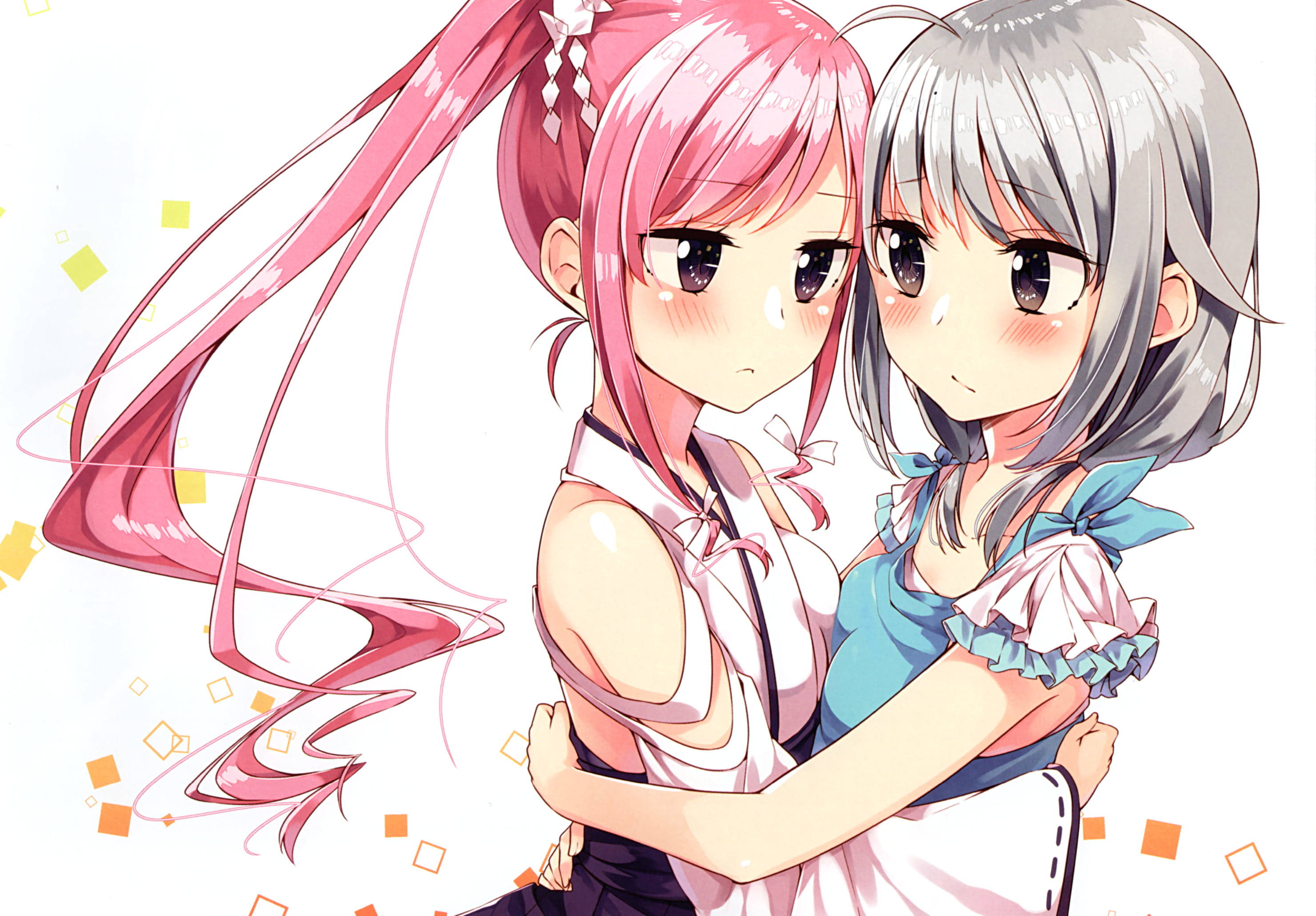 Anime-Lesbiese Meisies in Liefde Muurpapier