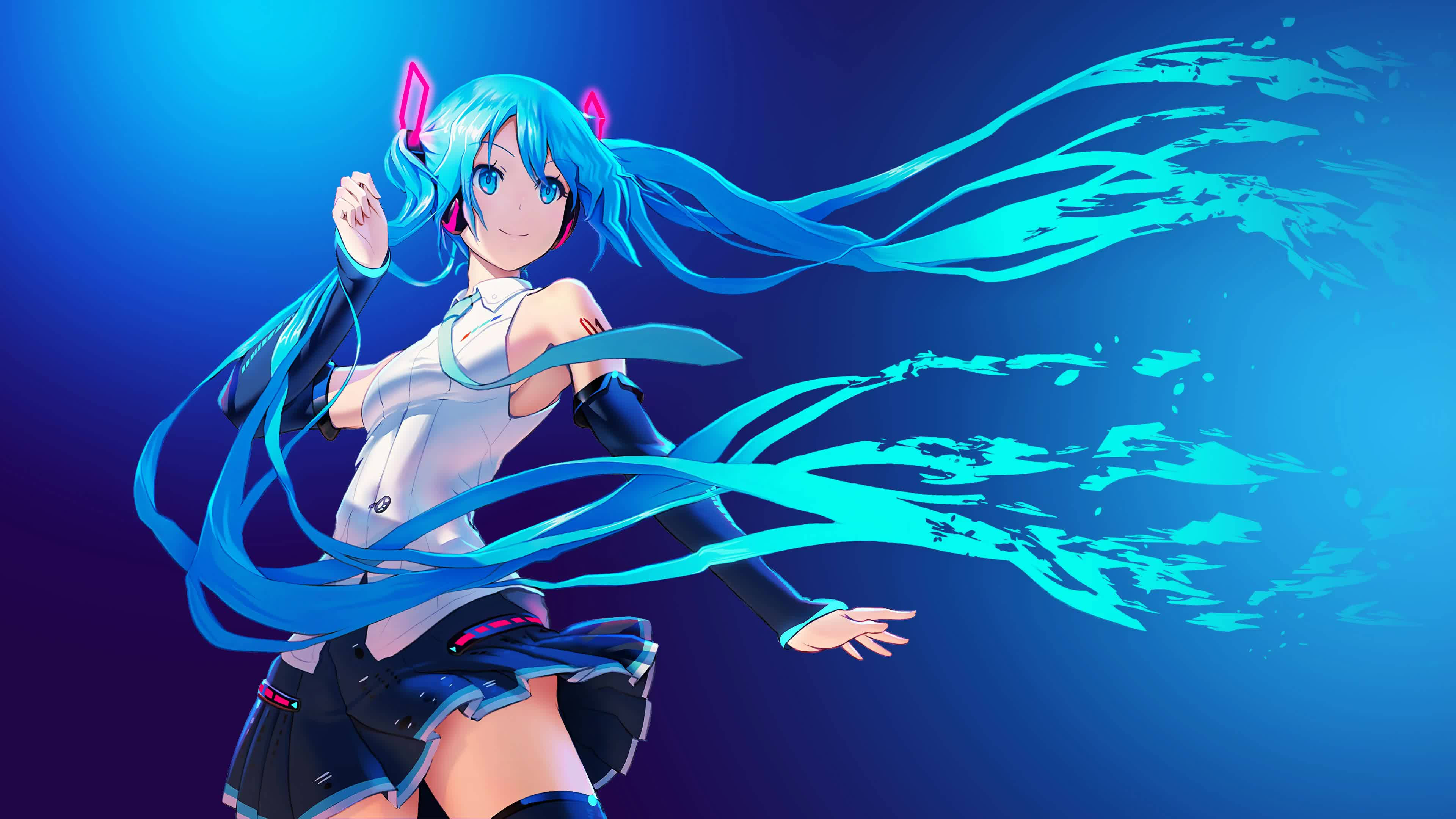 Anime Lewend Hatsune Miku Muurpapier
