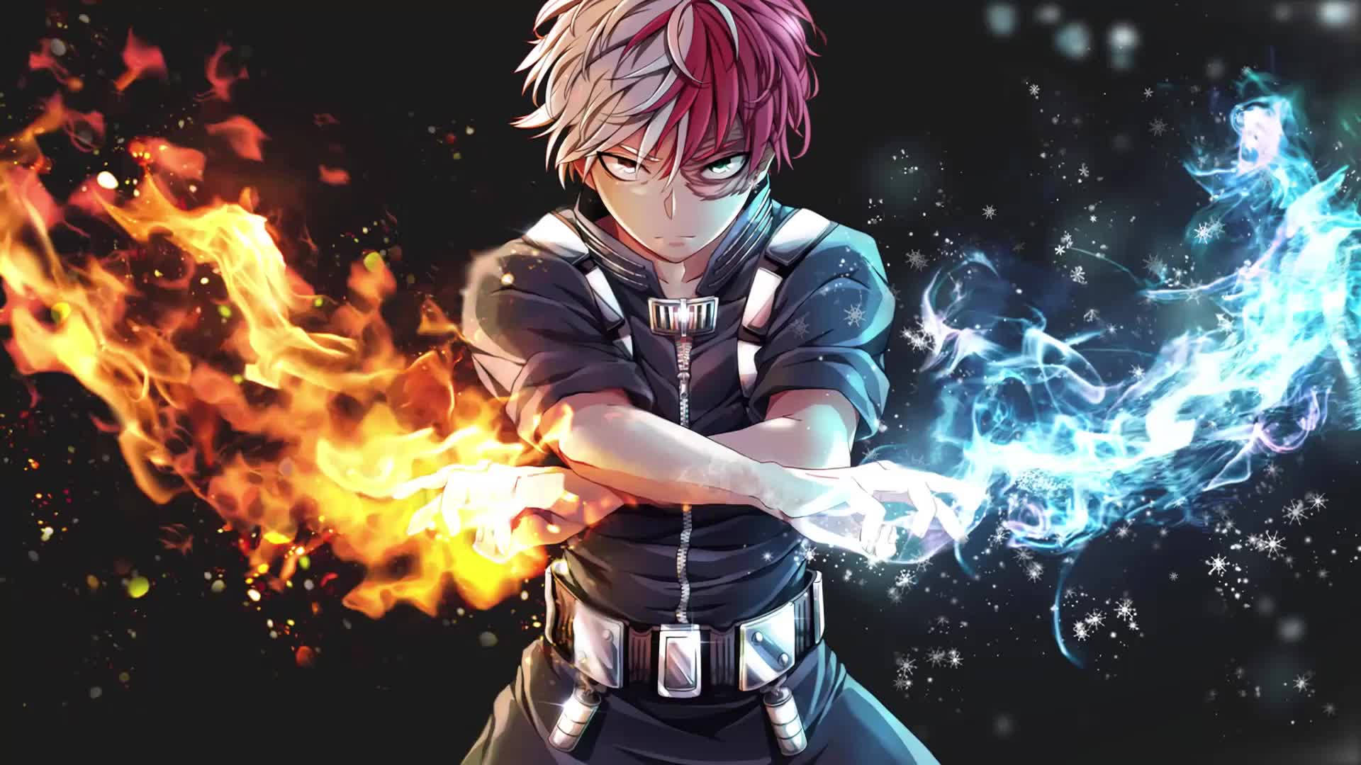 Anime Lewend Todoroki Muurpapier