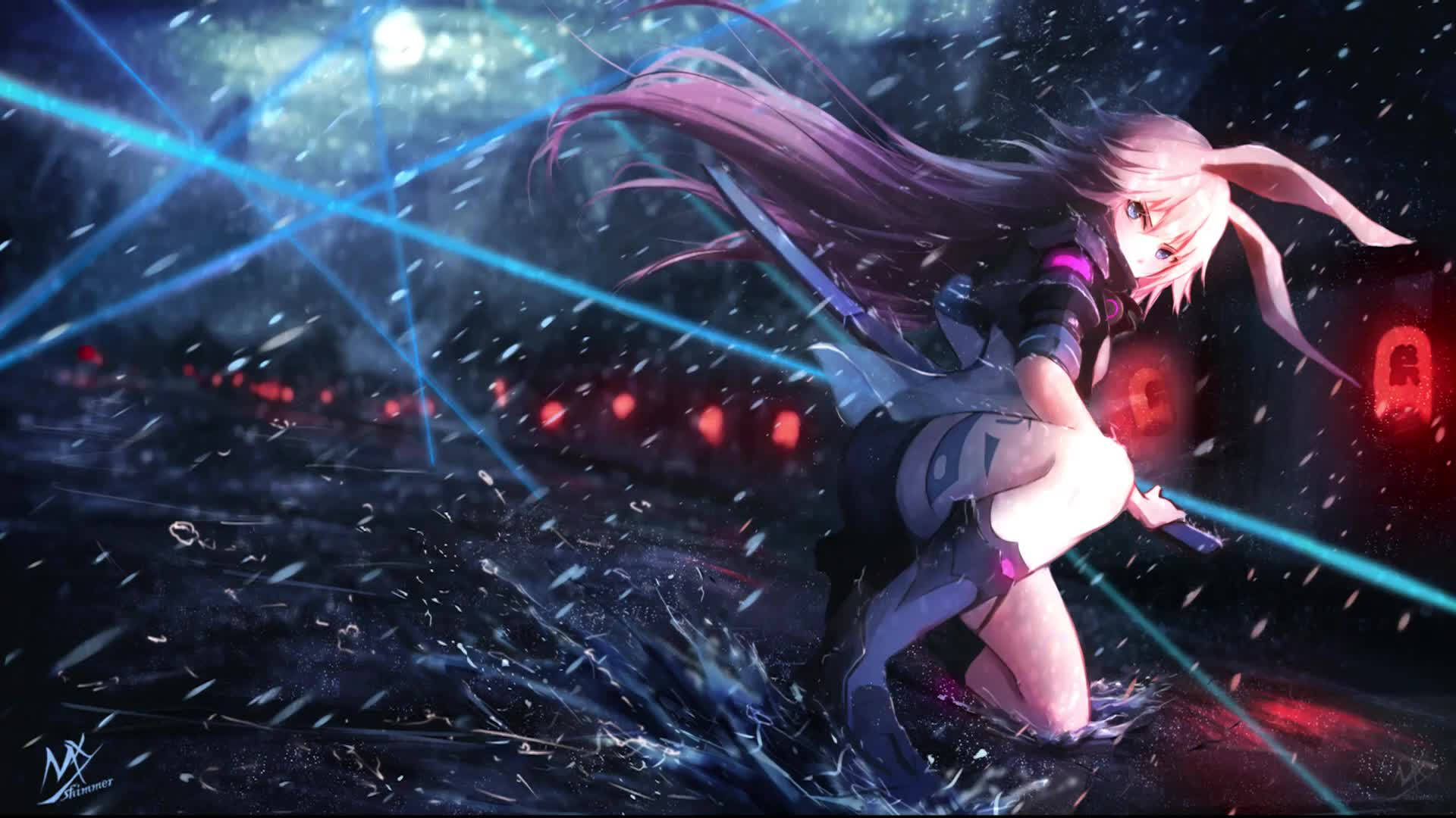 Anime Lewend Yae Sakura agtergrond — Anime landskap GIF Muurpapier