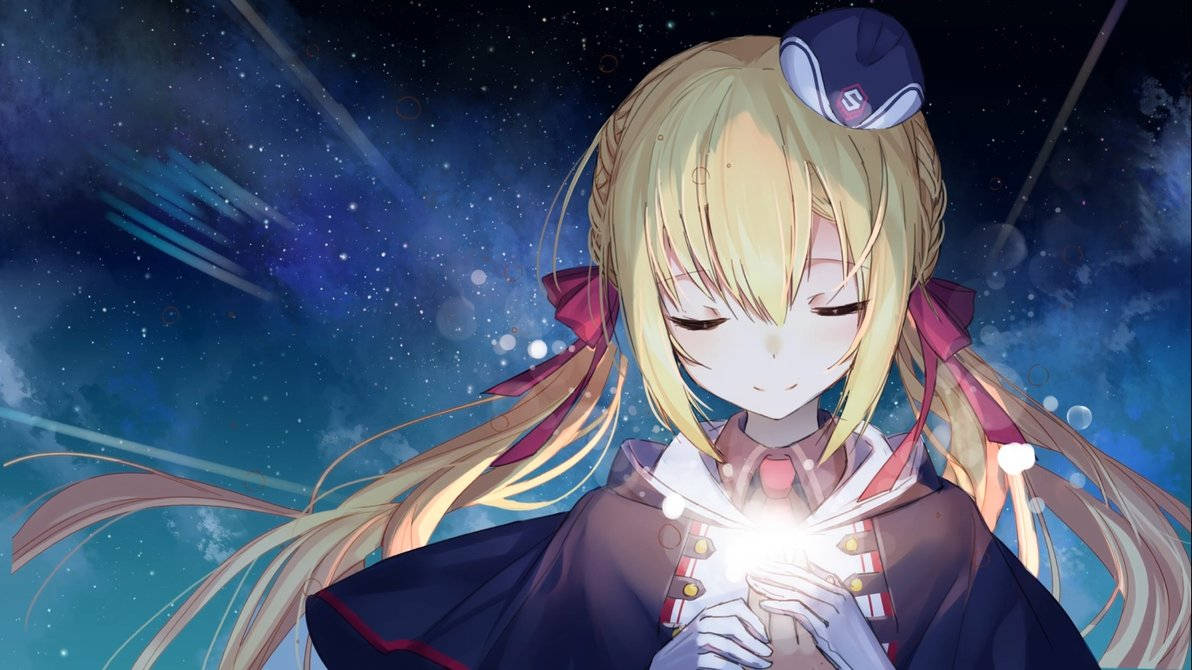 Anime Lewendige Dagdromende Meisie muurpapier — Anime landskap GIF Muurpapier