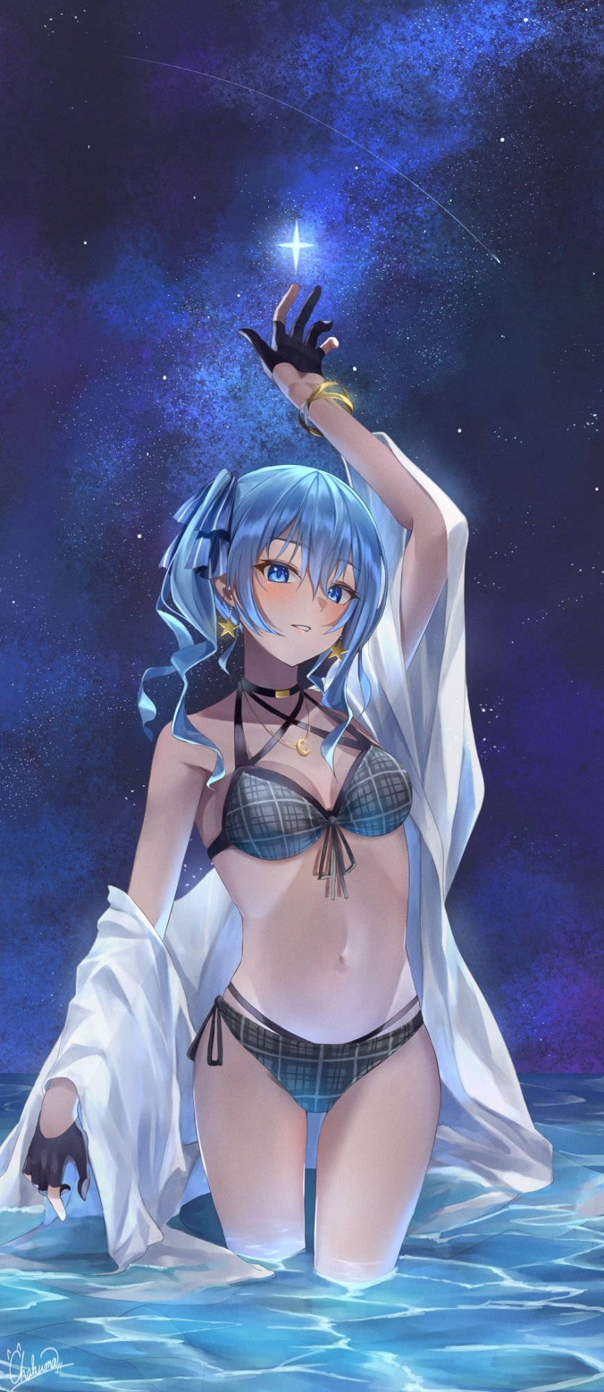 Anime Meisie In Bikini Snags Muurpapier