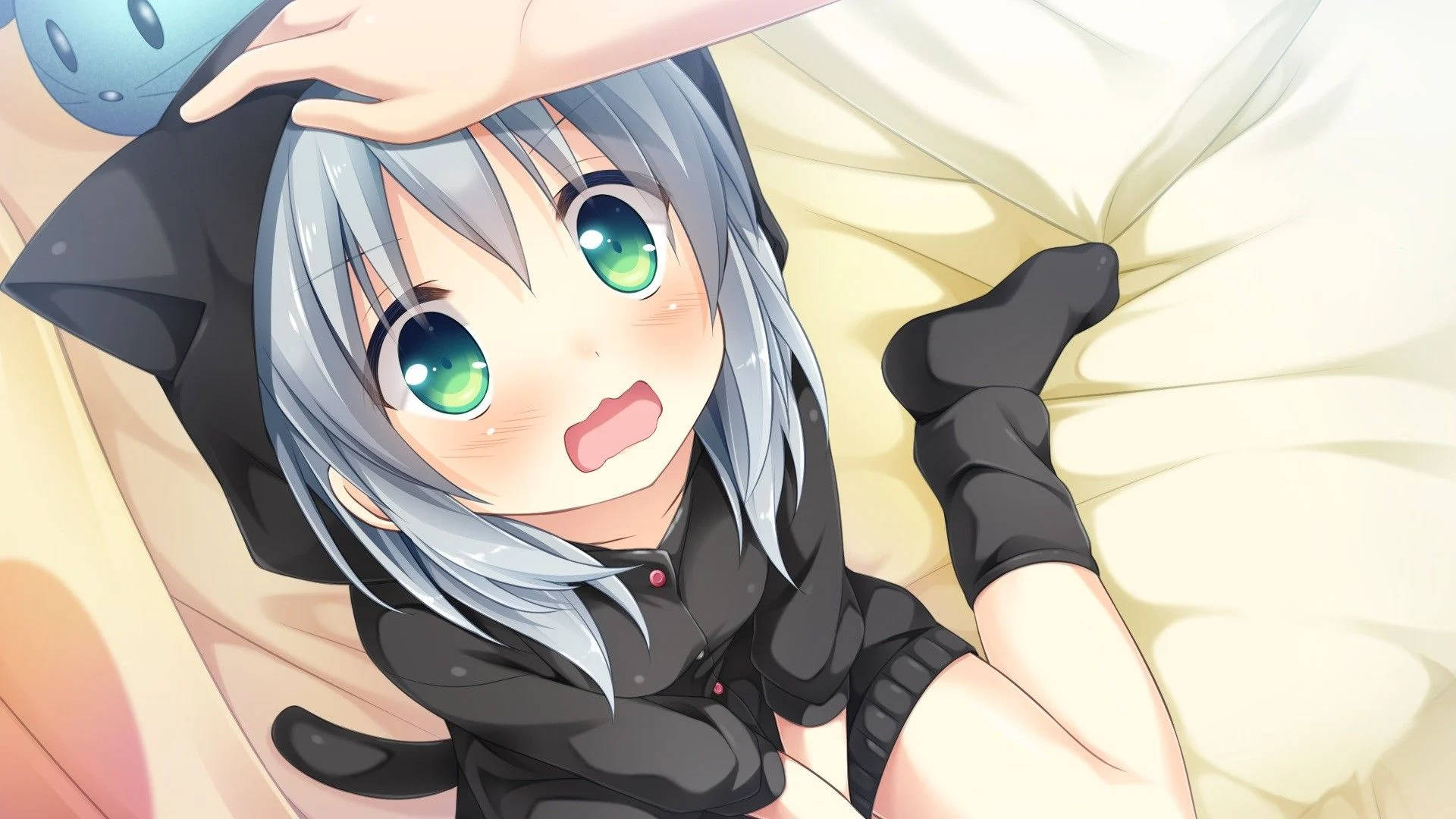 Anime Meisie Kap Neko Muurpapier
