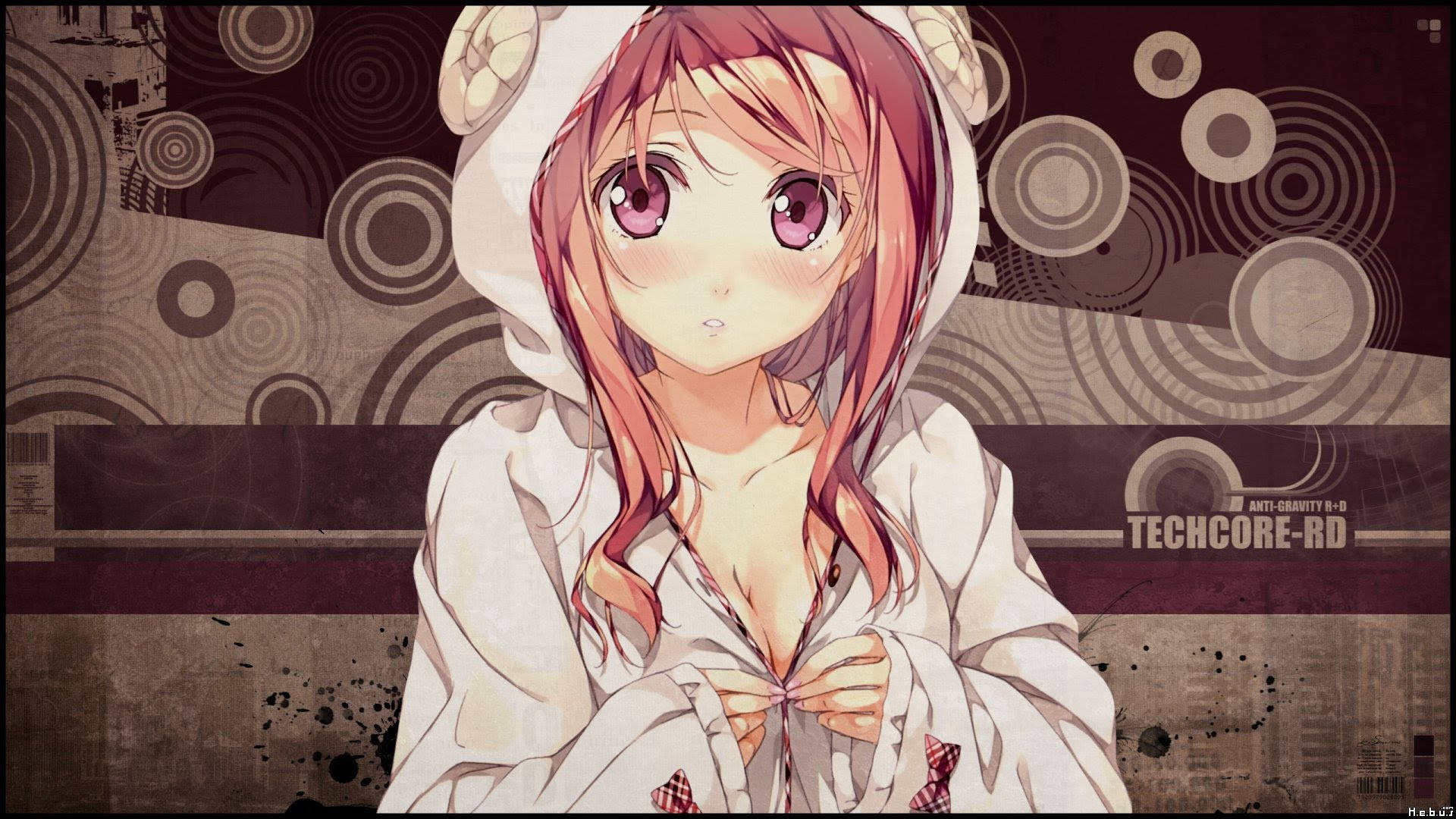Anime Meisie Kapoets Deur Kantoku Muurpapier
