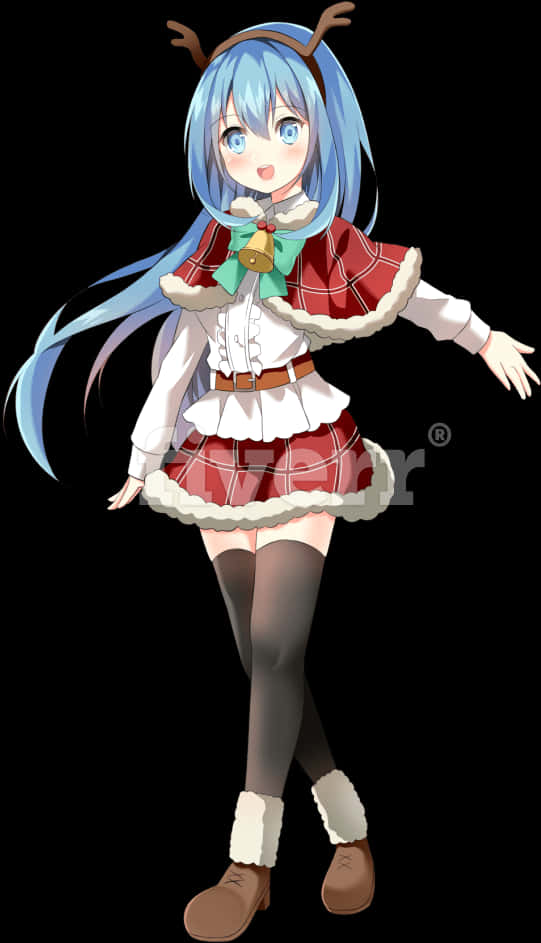 Anime Meisie Takbok Kostuum Muurpapier
