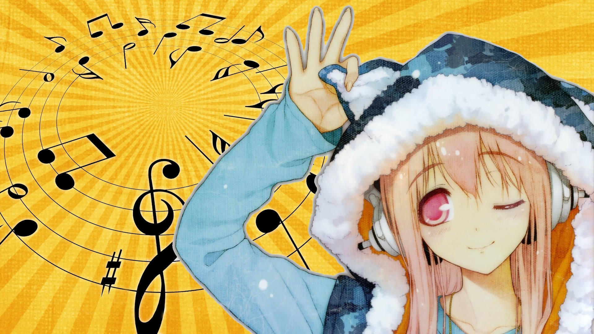 Anime Meisie-trui Super Sonico Muurpapier