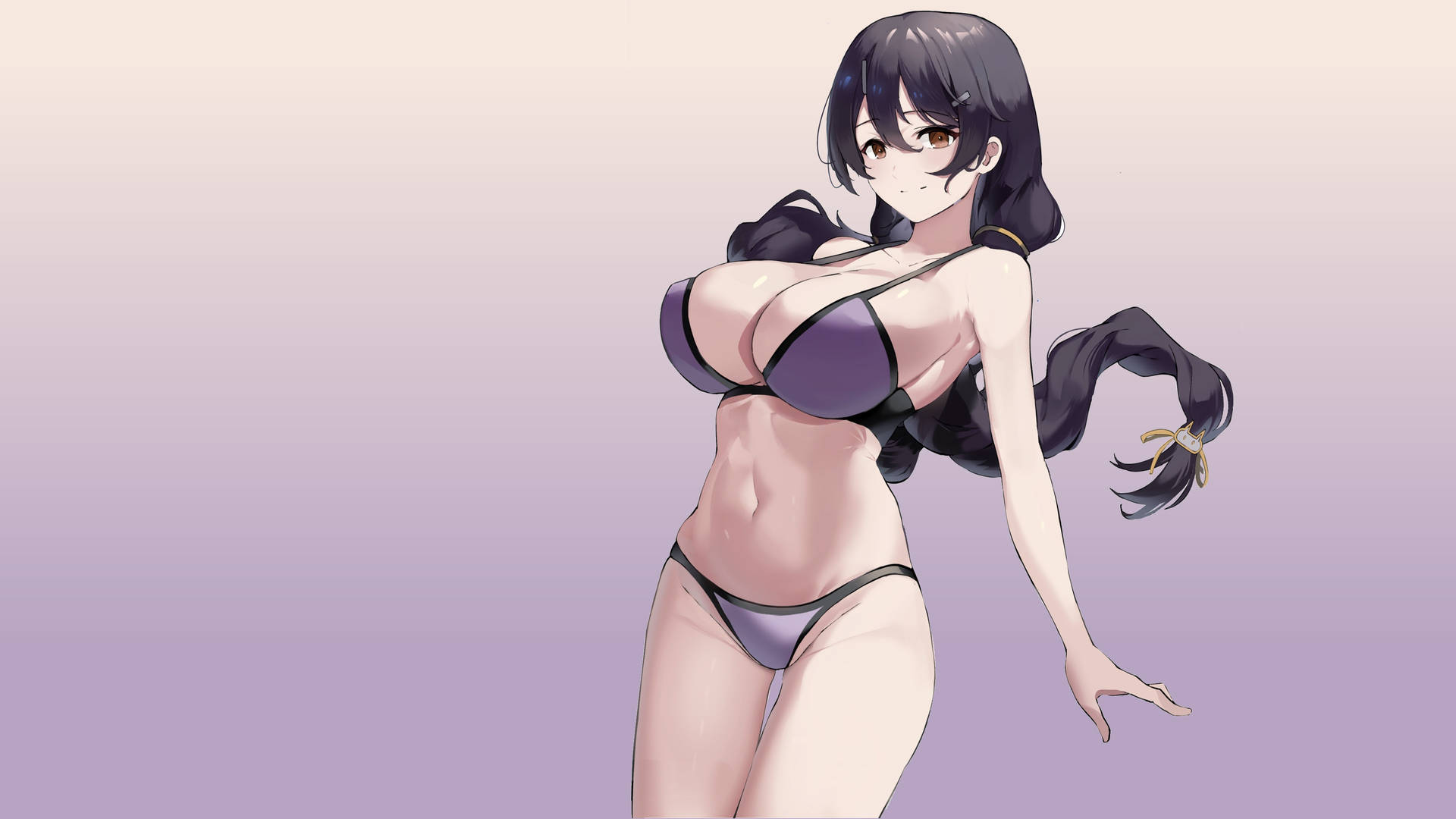 Anime Meisies Borste Bikini — Anime meisie Muurpapier