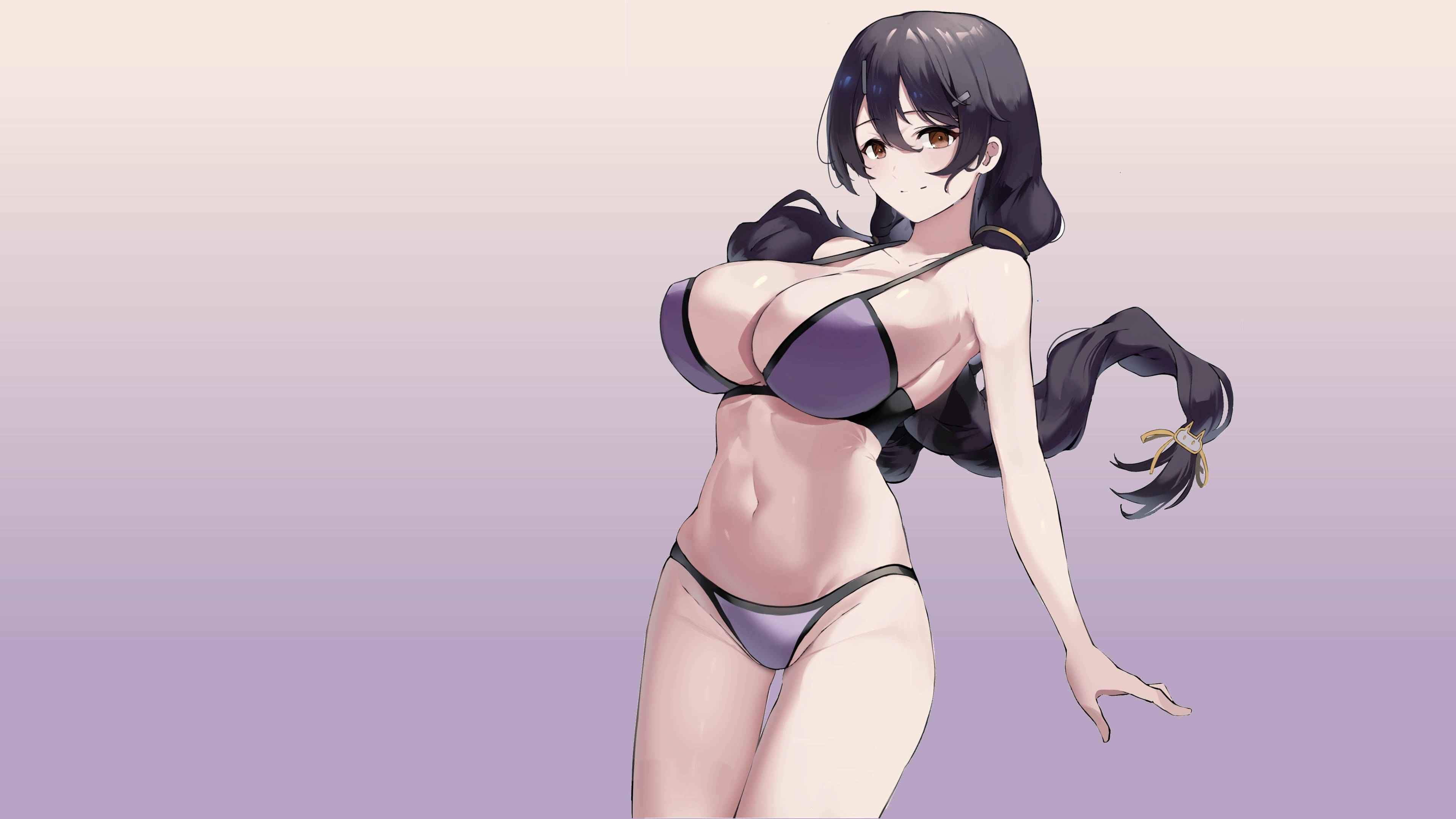 Anime Meisies Borste Bikini Muurpapier
