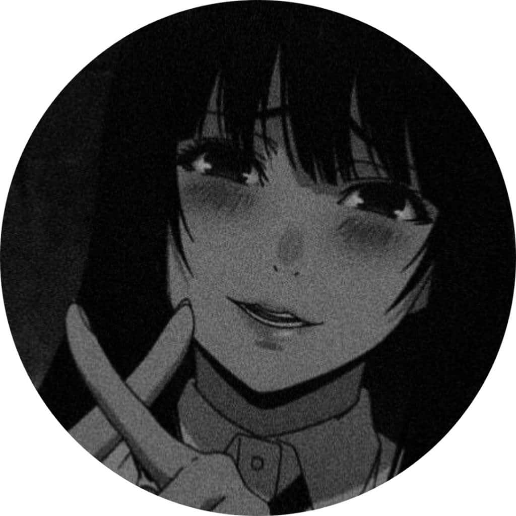 Anime Meisies Pfp Swart en Wit Muurpapier