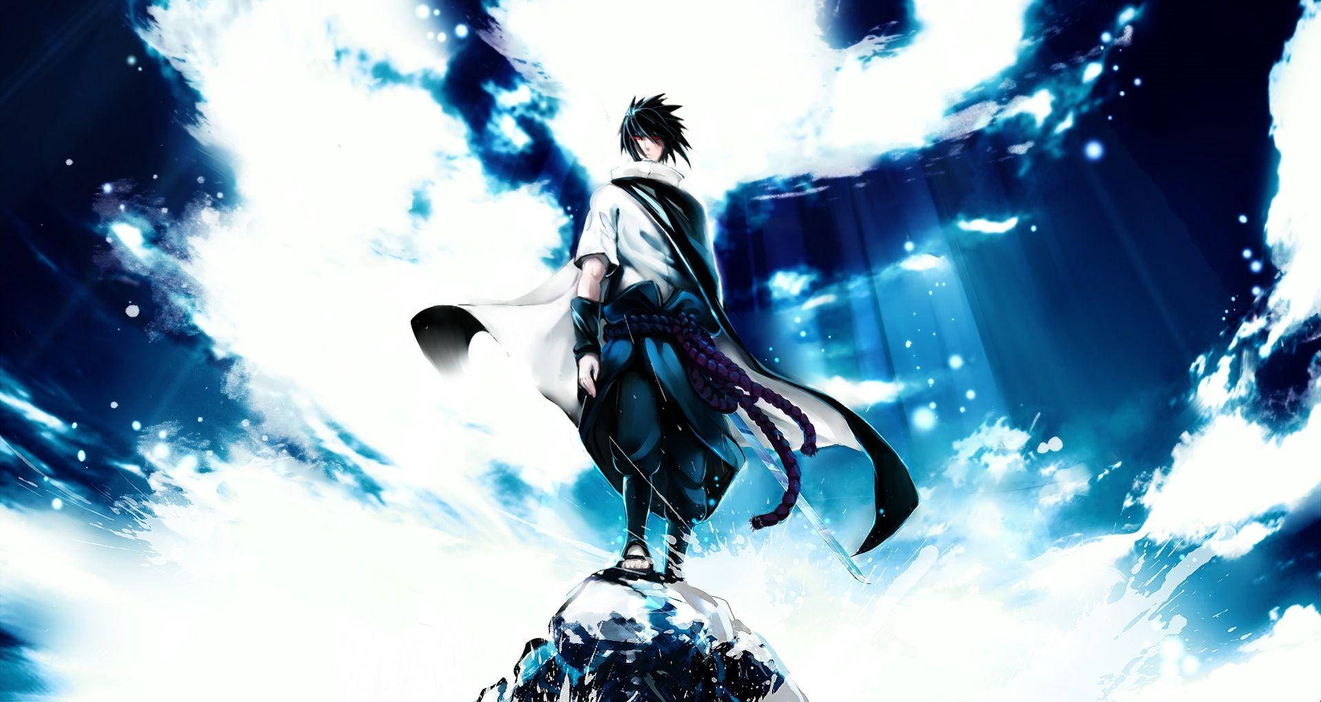Anime Meme PFP Magtige Sasuke Muurpapier
