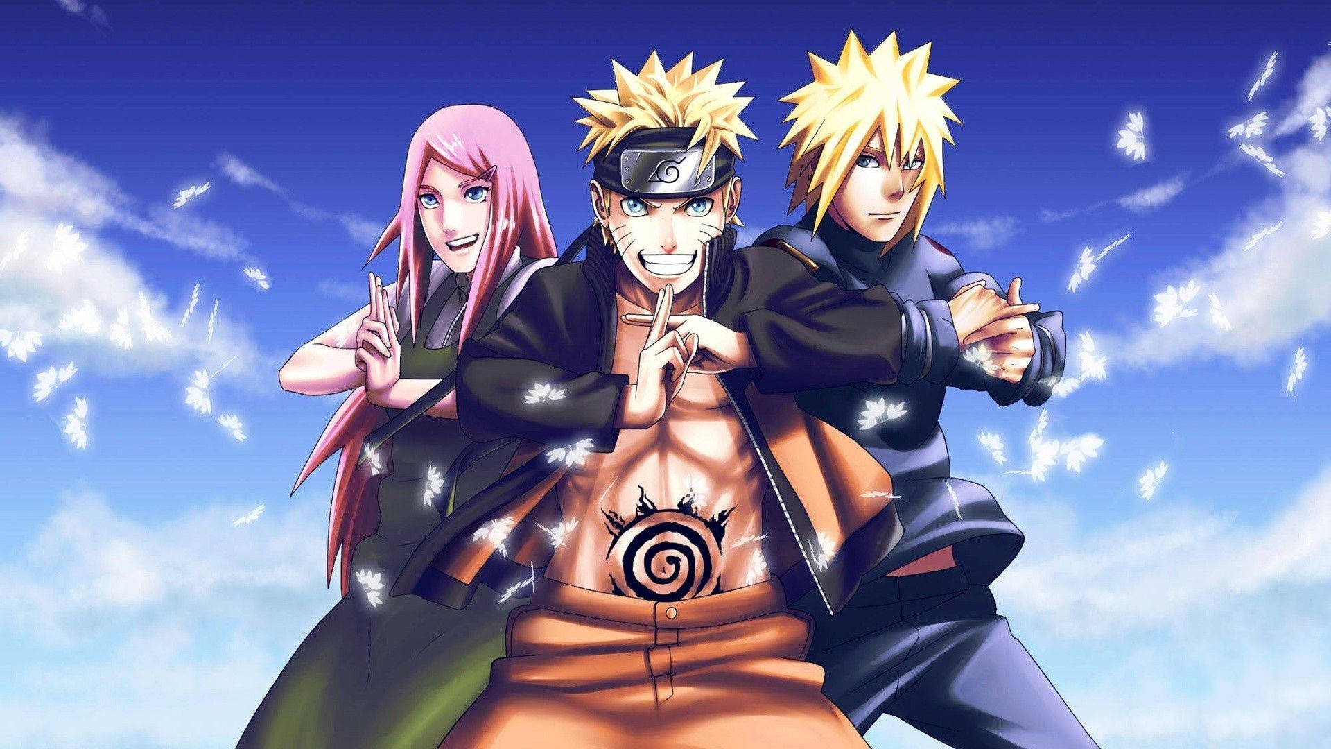 Anime Naruto Met Sakura En Minato Muurpapier