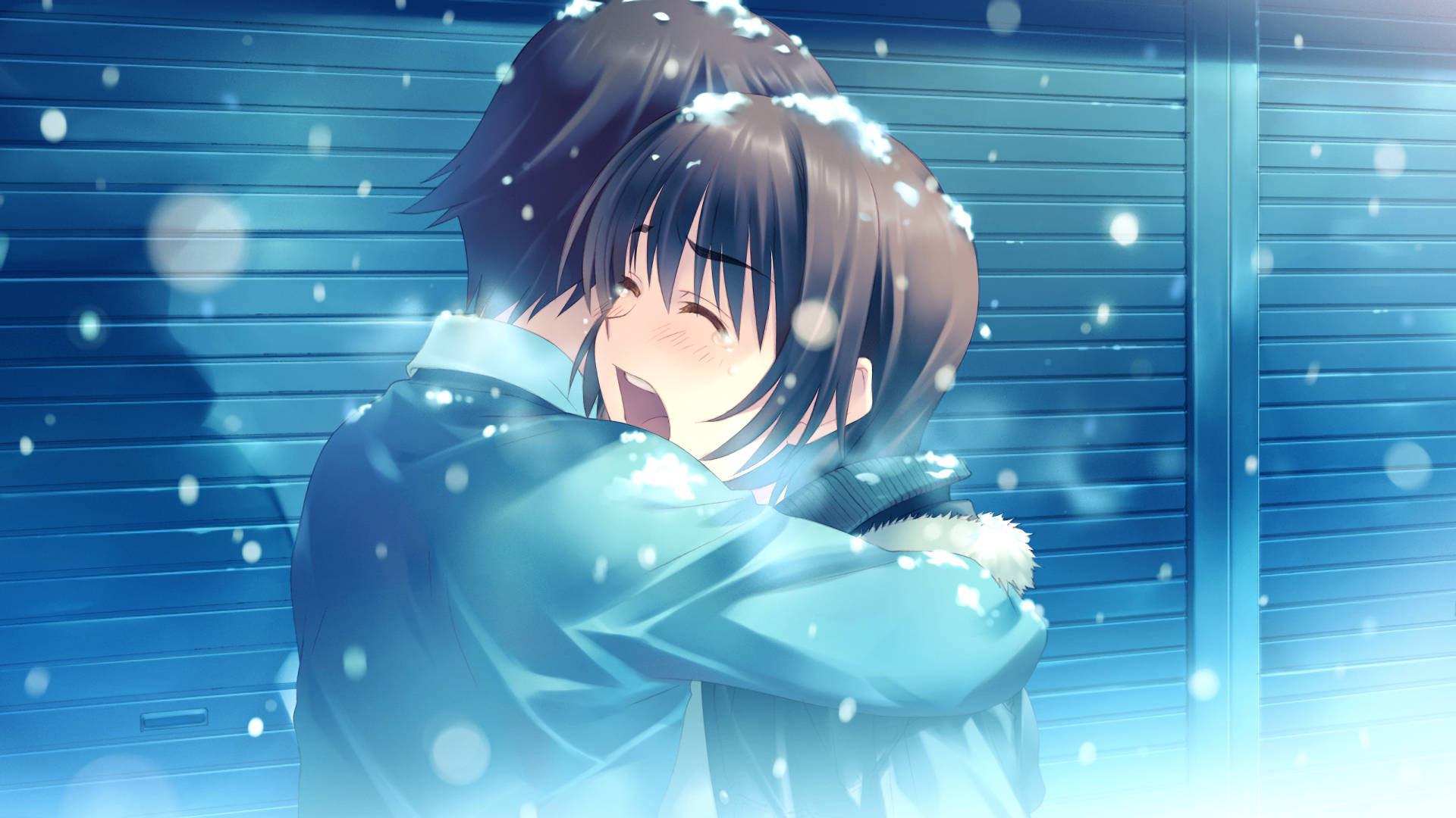 Anime-omhelsing White Album 2 Muurpapier