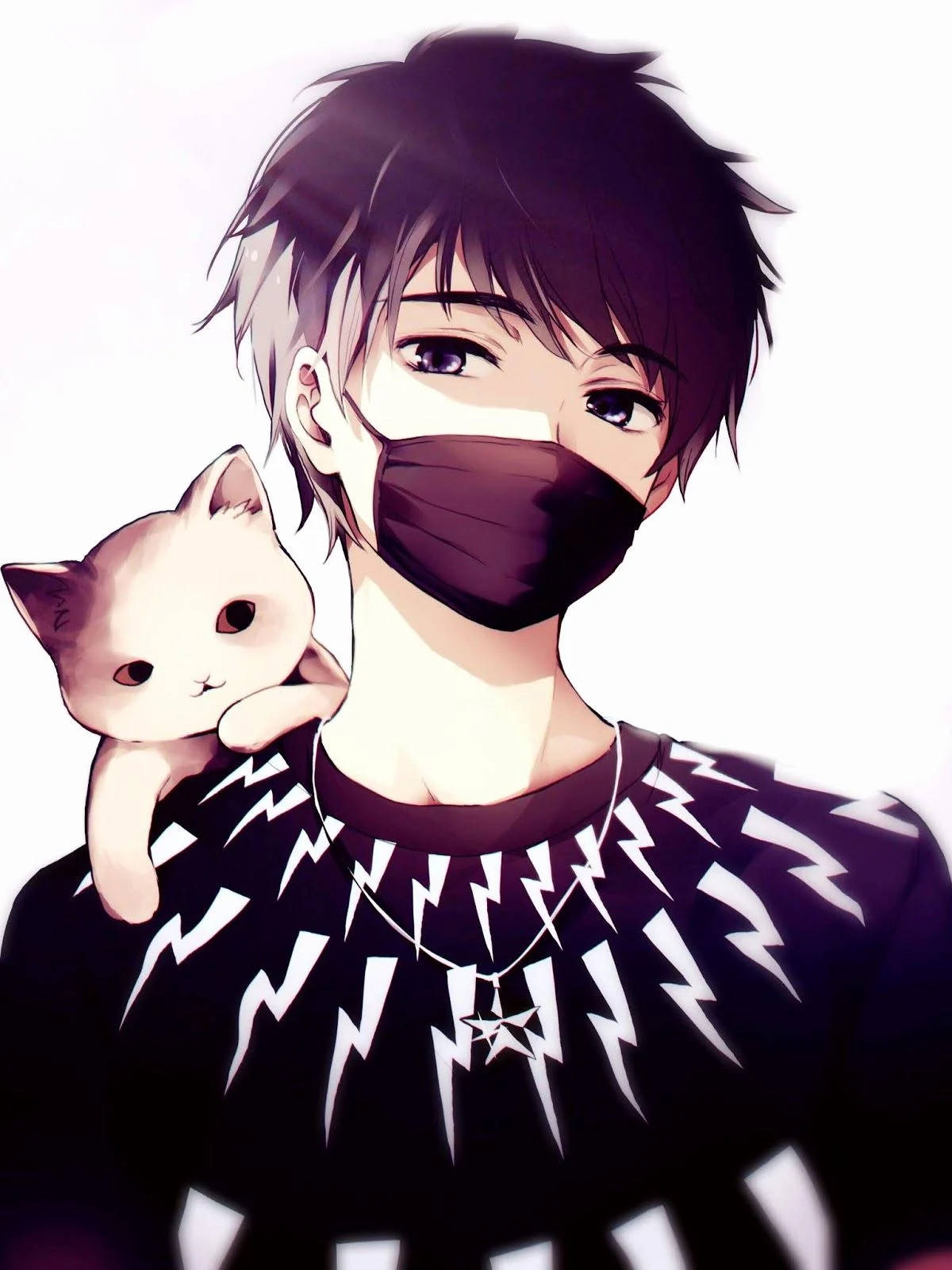 Anime Profiel Seun met Kat Muurpapier