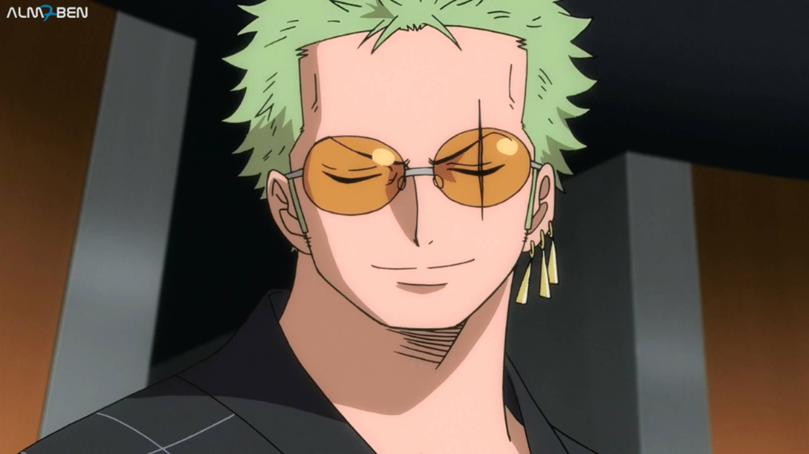 Anime Roronoa Zoro PFP met Sonbril Muurpapier