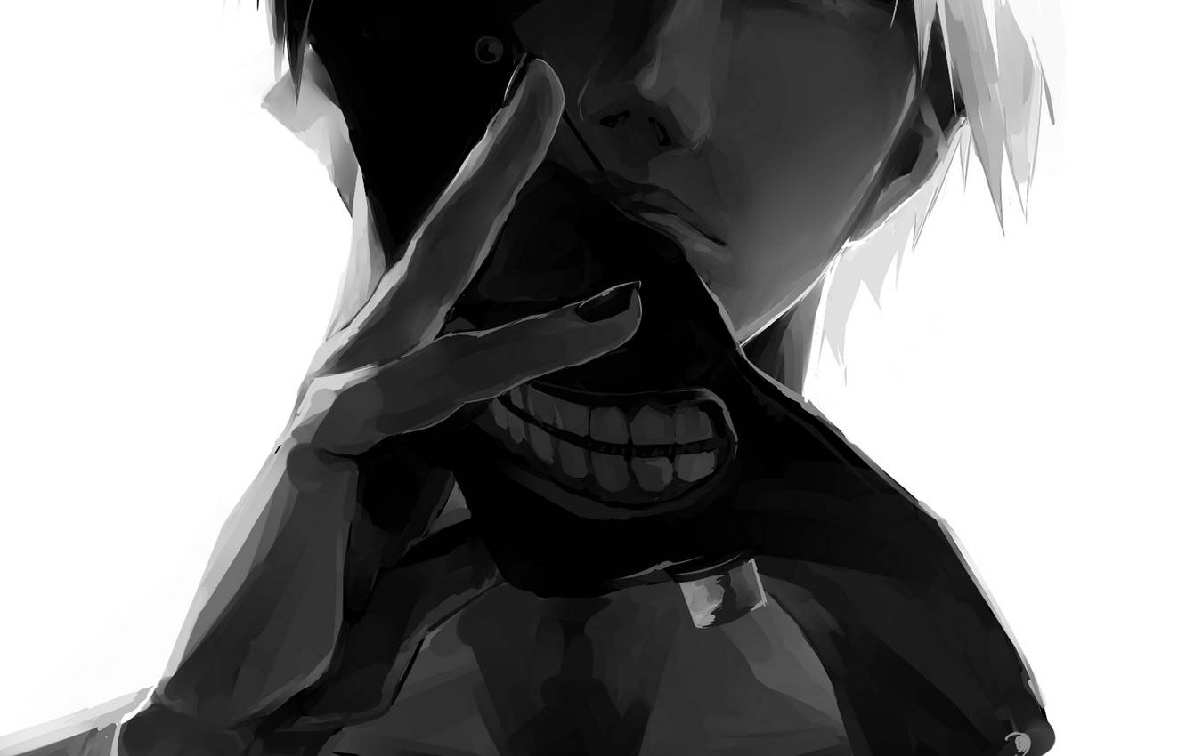 Anime Seun Donker Kaneki Masker — Donker anime GIF Muurpapier
