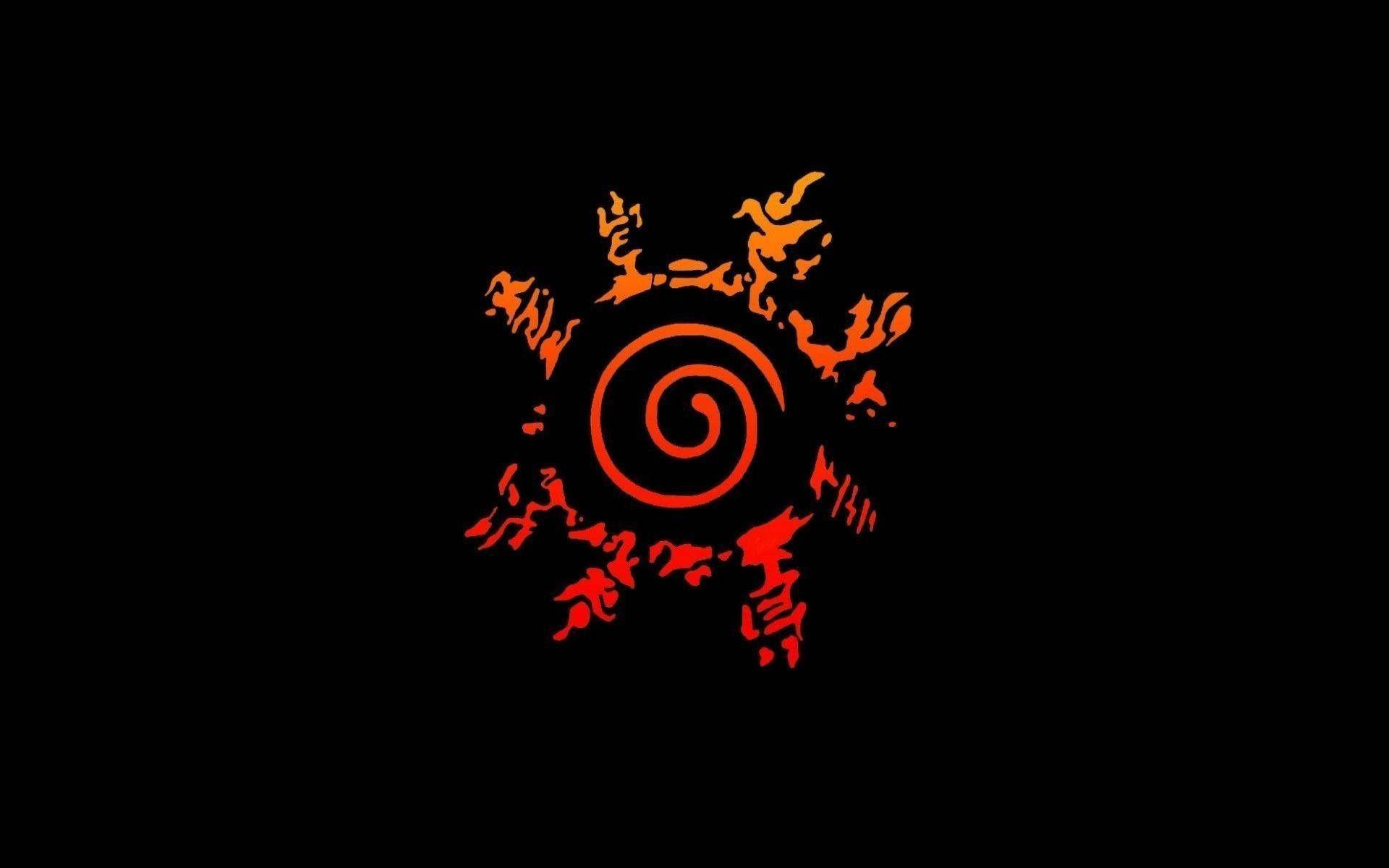 Anime Simbole Naruto Agt Trigrame Seël Styl Oranje En Swart Muurpapier