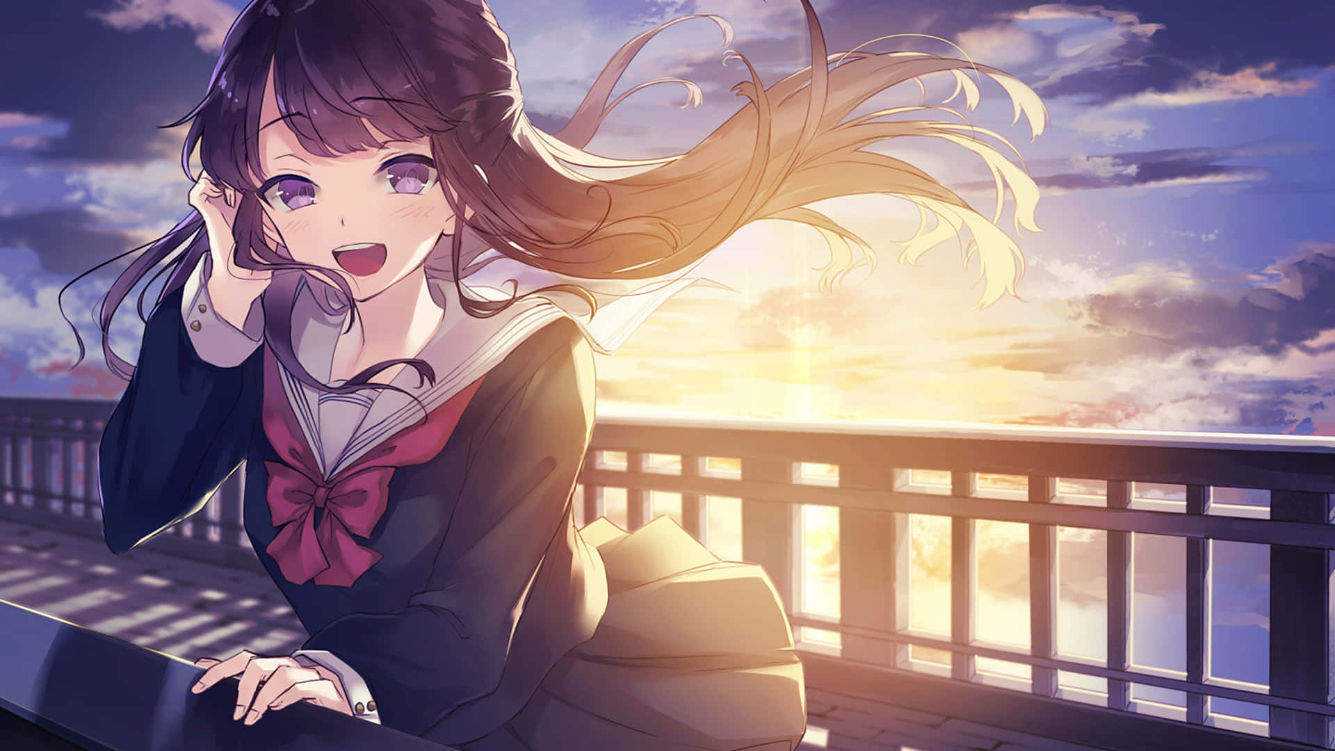 Anime Skoolmeisie Oulike Nightcore Apollo Muurpapier