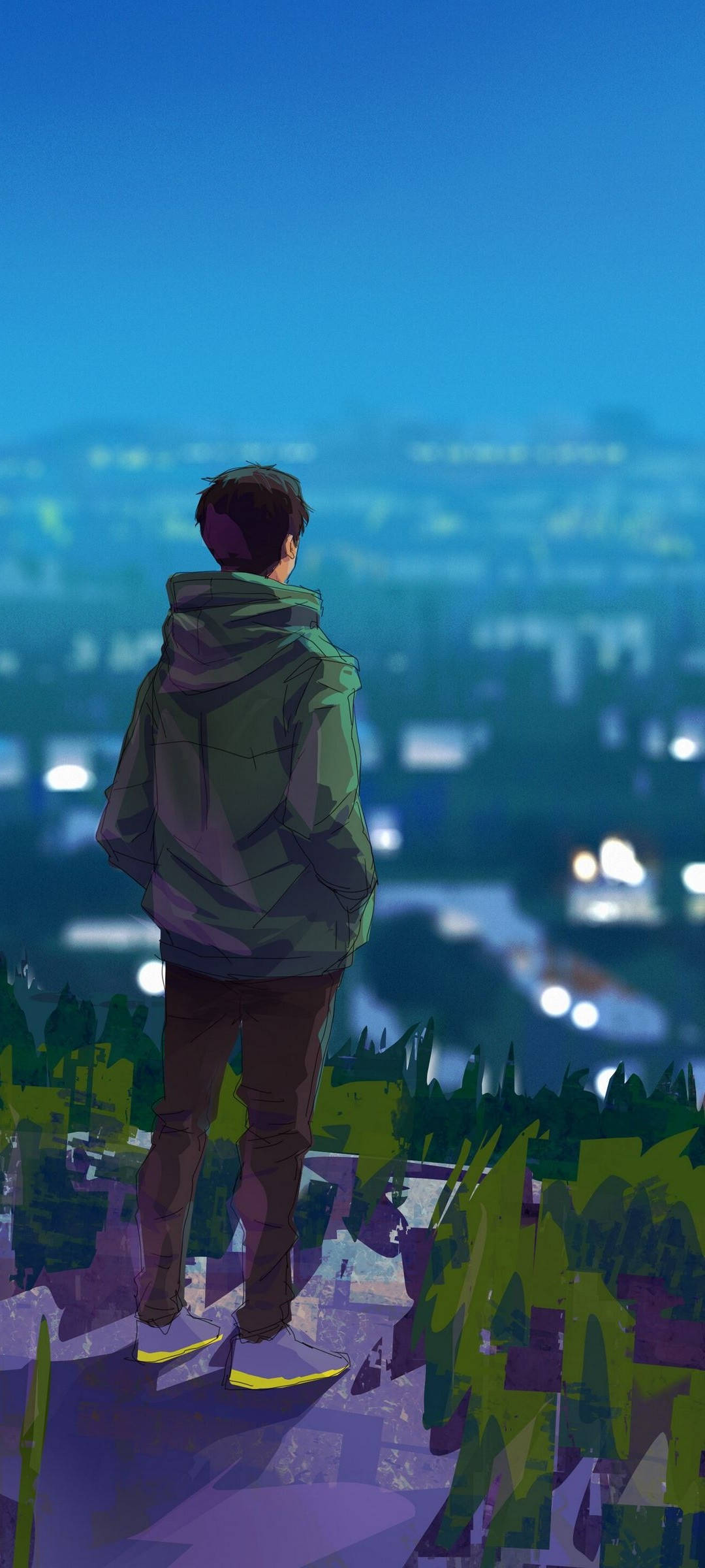 Animekarakter Verdiep op OnePlus 9R Skerm Muurpapier
