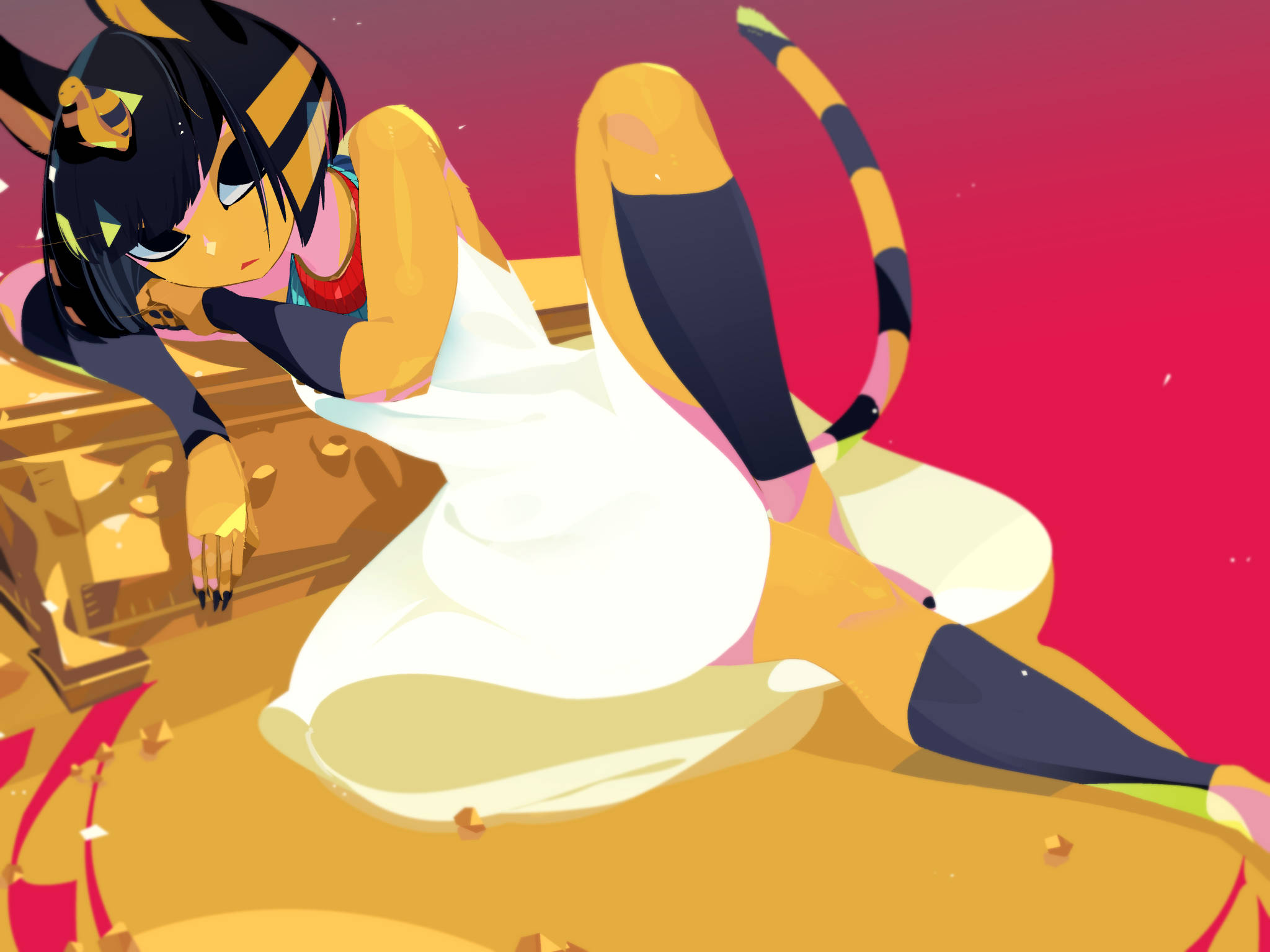 Ankha Animal Crossing Rus Haar Kop Muurpapier