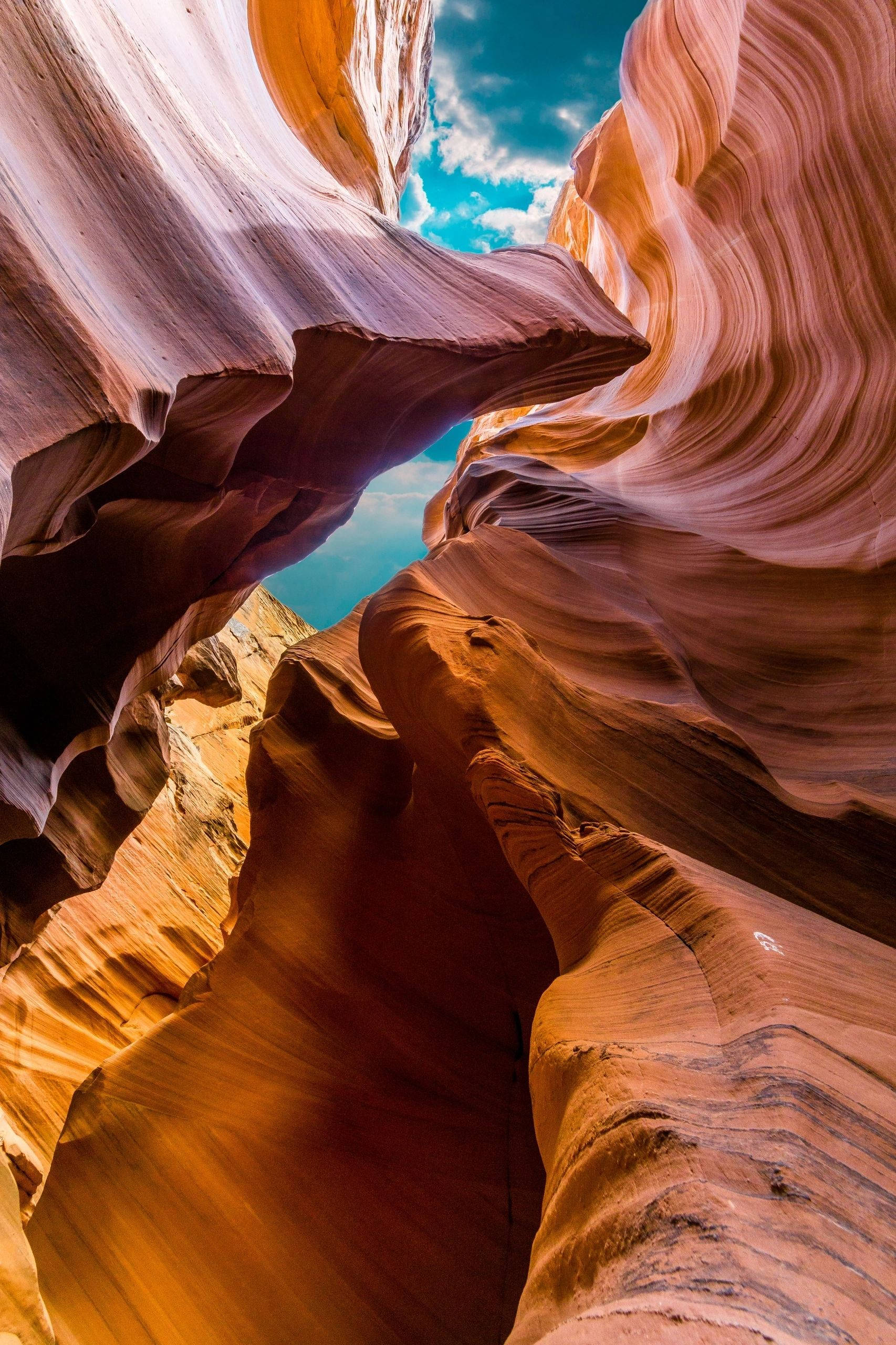 Antelope Canyon Blou Lug Muurpapier