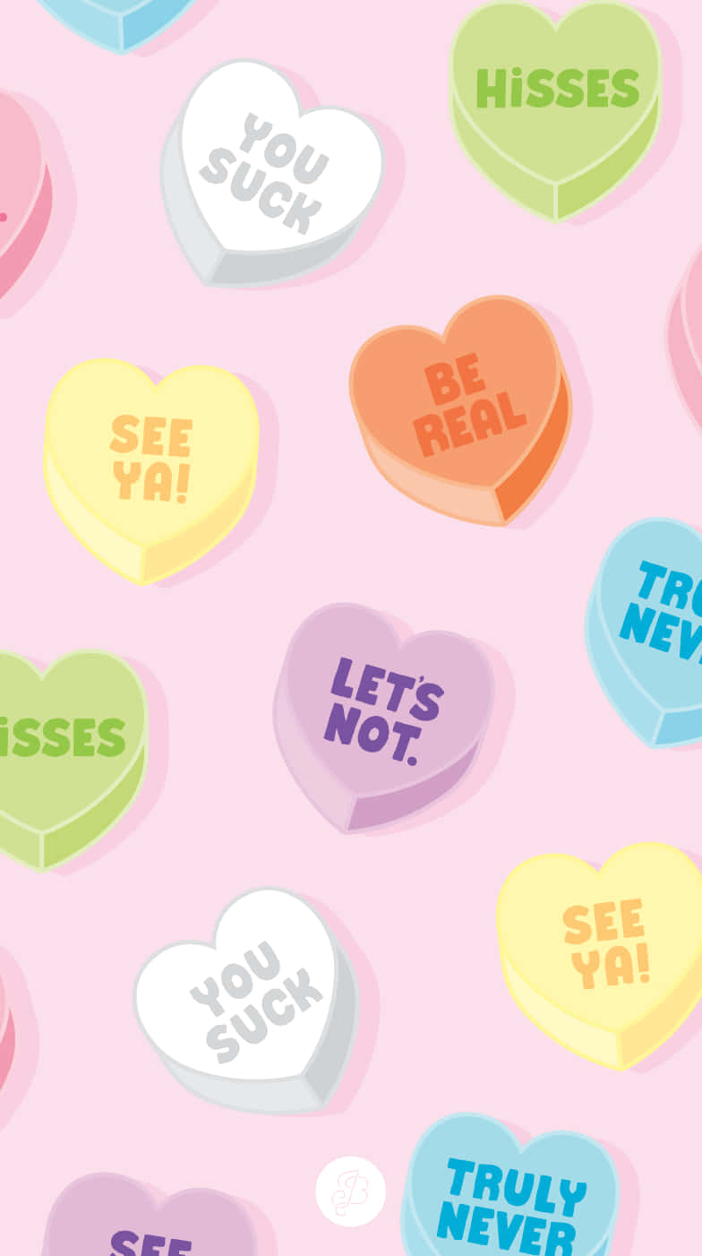 Anti Oulike Valentynshartjies Digitale Kuns Muurpapier