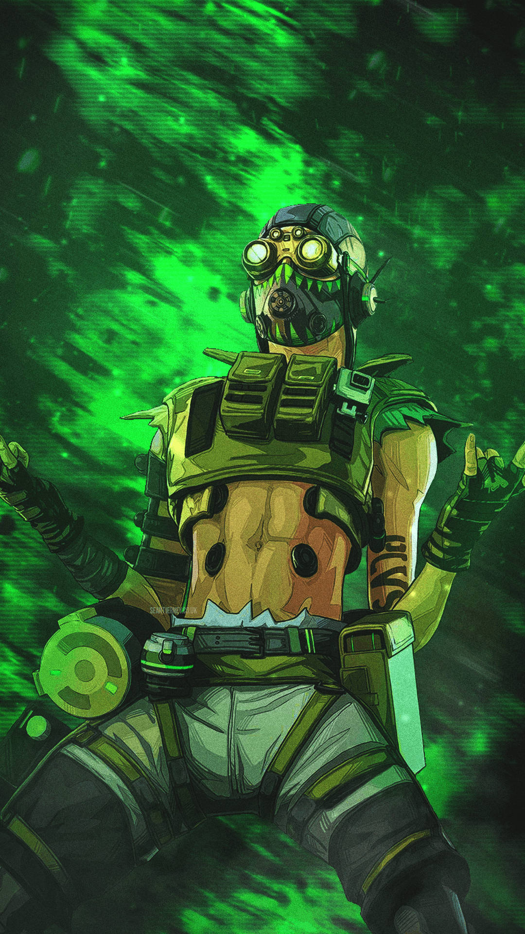 Apex Legends Octane Groen Tematies — Donkergroen Muurpapier