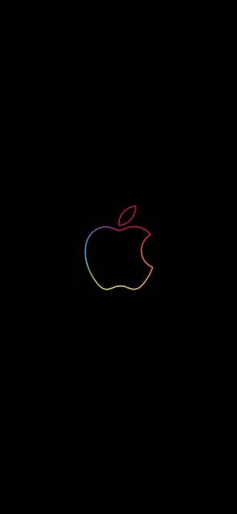 Apple iPhone XR met lewendige reënboogrande Muurpapier