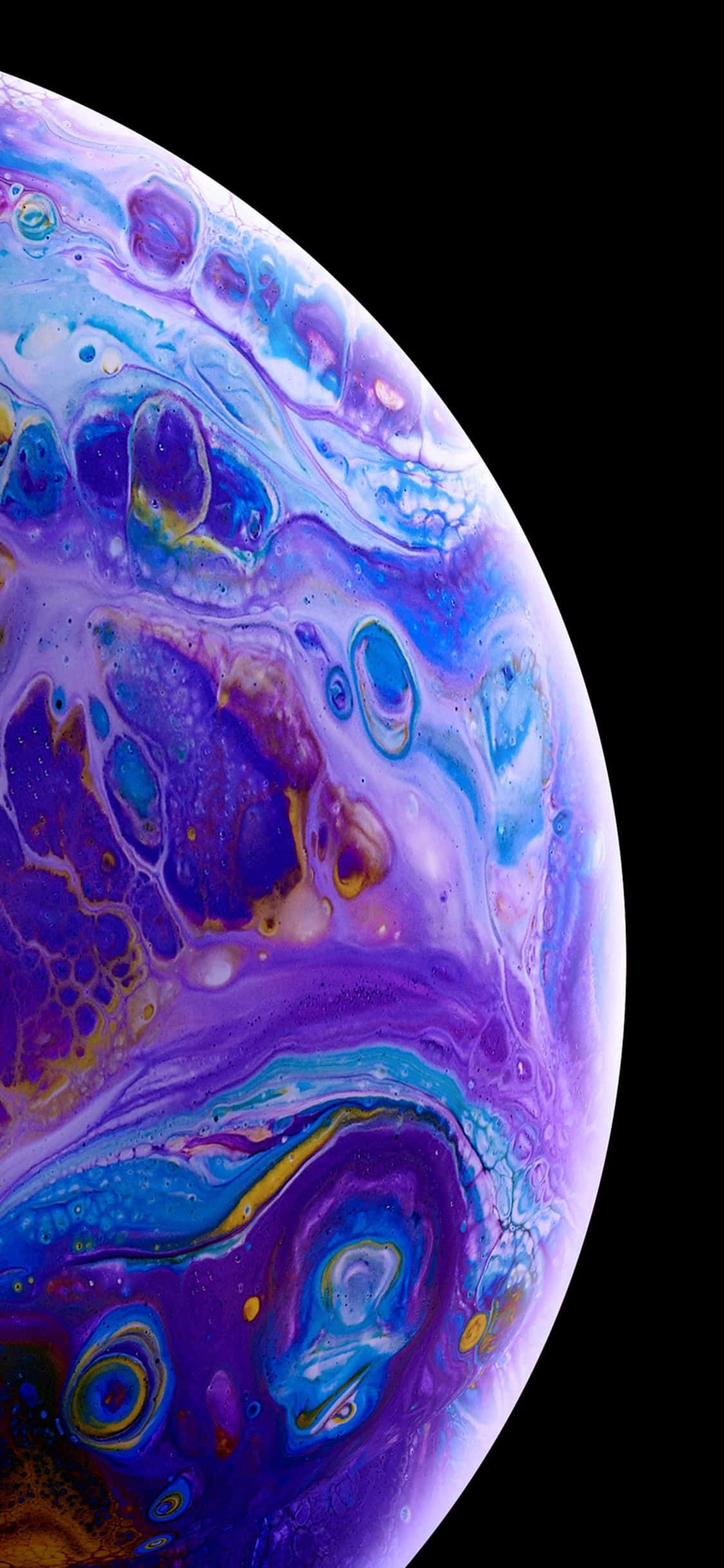 Apple iPhone XS Pers Blou Vloeistofborrel Muurpapier