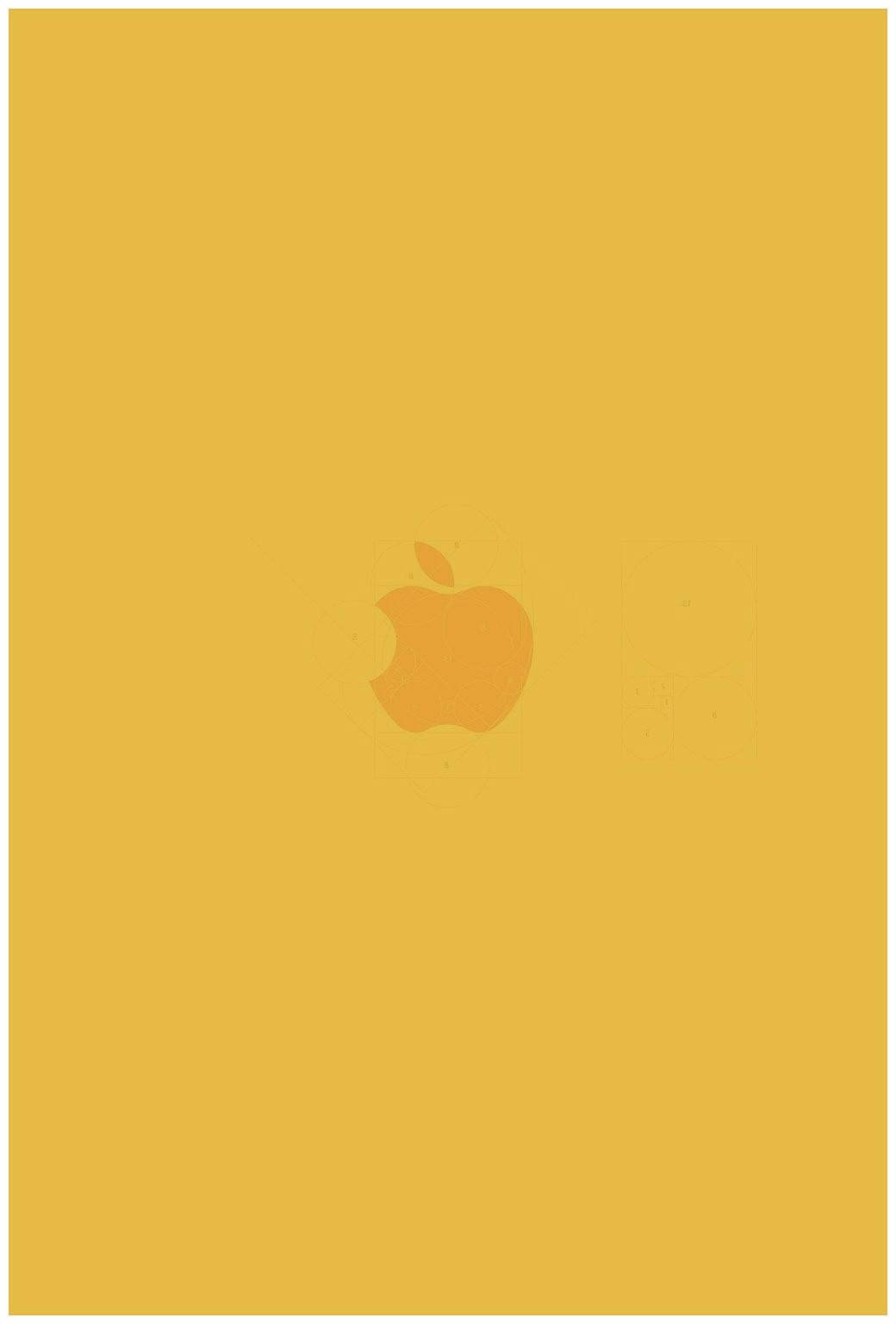 Apple-logo gedruk op oulike pastelgeel estetika Muurpapier