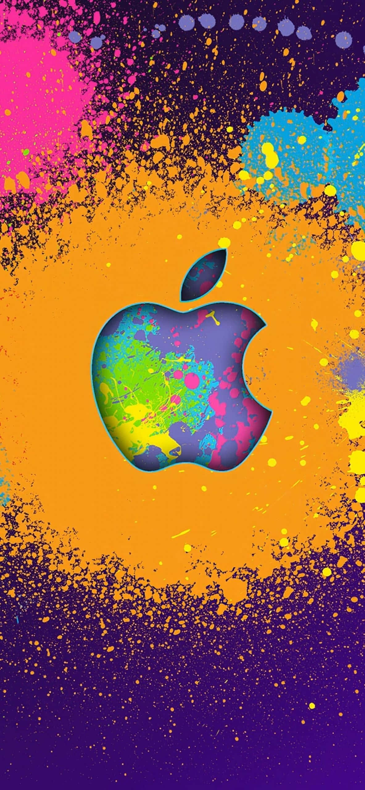 Apple-logo Verfspatsel iPhone XS Muurpapier